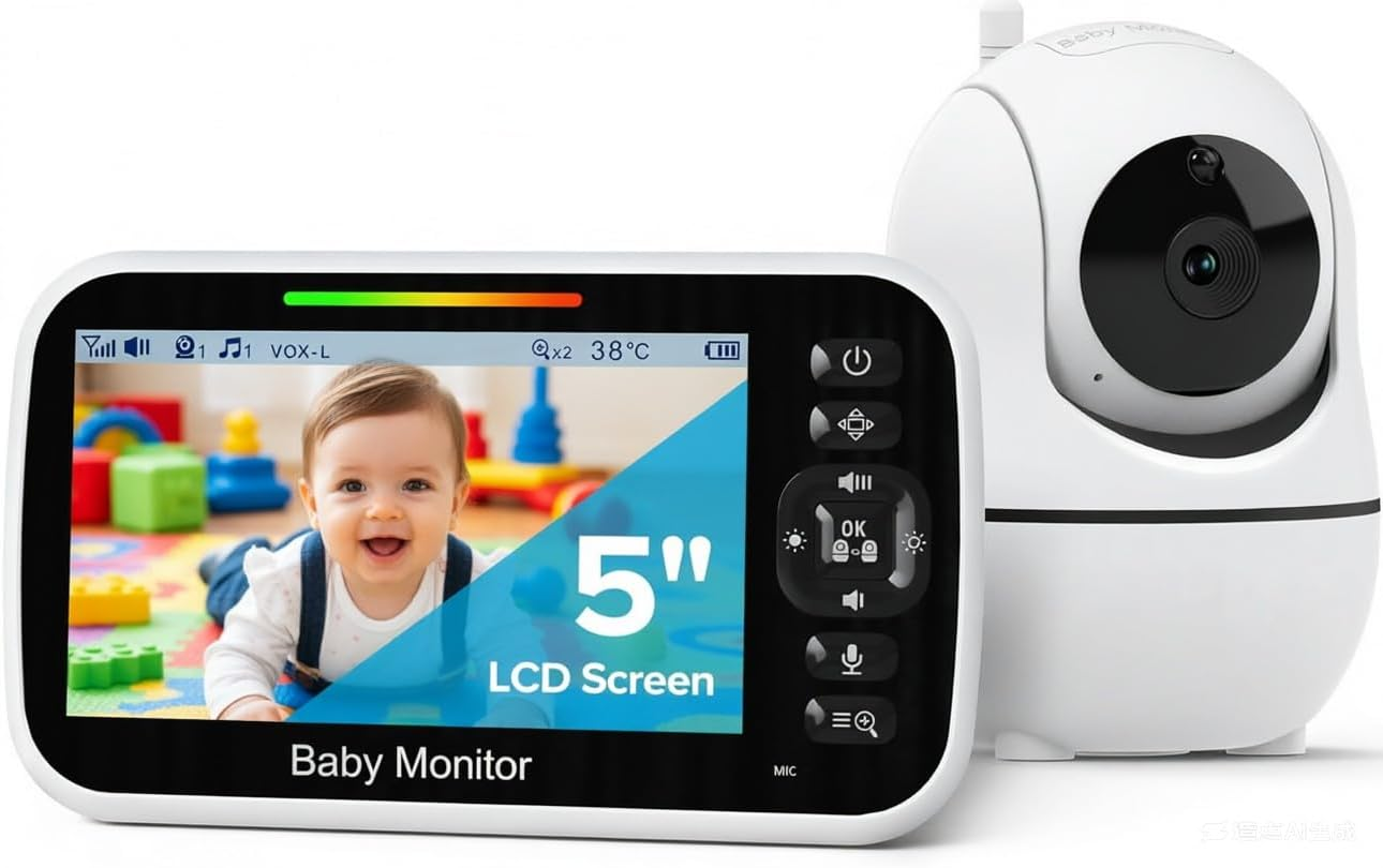 5" Baby Monitor with Camera and Audio No Wifi