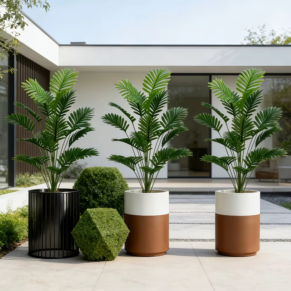 65-128CM Large Artificial Palm Tree Tropical Green Leaves Fake Plants Plastic Monstera Faux Tree Branch for Home Kitchen Decor