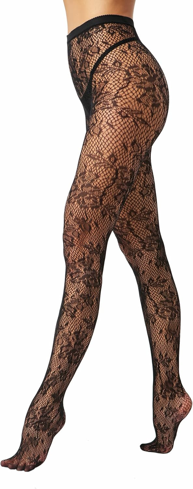 High Waist Fishnet Tights, Thigh High Suspender Stockings
