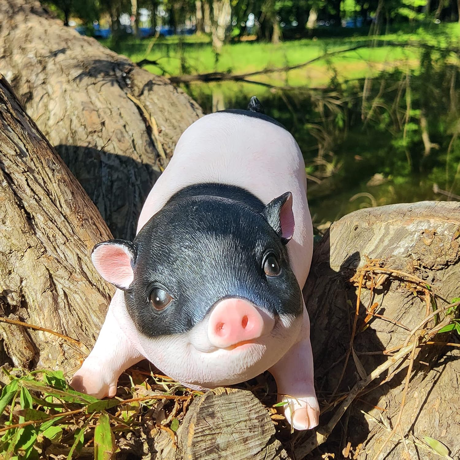 XIFIRY Animal Garden Gnomes Statue Cute Pig Funny Outdoor Sculpture Resin Law... - Picture 9 of 13
