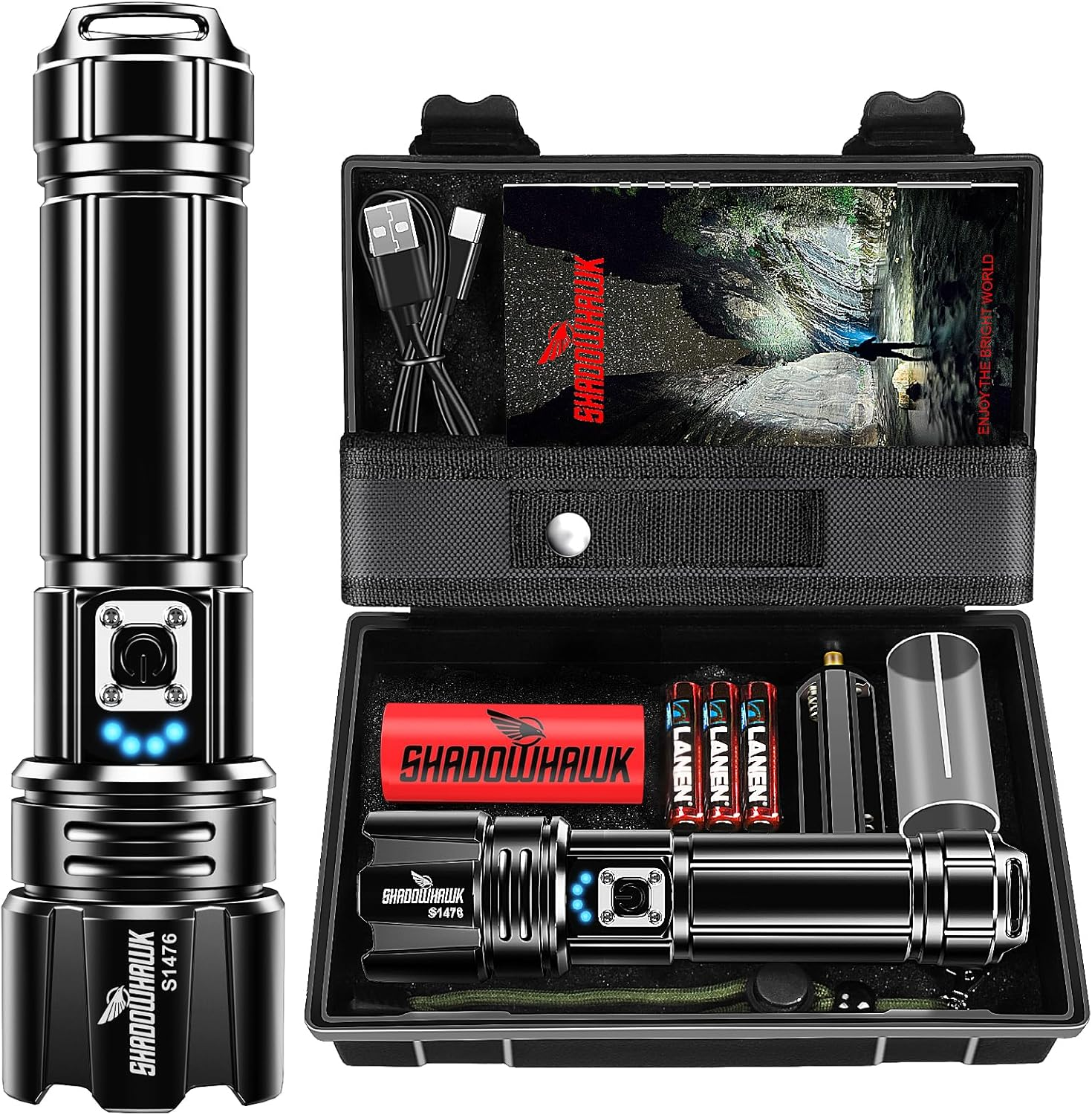 Flashlight Rechargeable, 990000lm Flash Light Led flashlights high lumens, Super Bright Flashlight Tactical, XHP70.2 Powerful Flashlight USB,Waterproof Lampe de poche for Camping Emergency