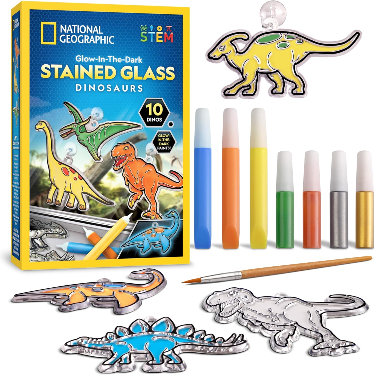 National Geographic Stained Glass Art Kit – Arts & Crafts for Kids, Make Window Sun Catchers, Creative Activities for Ages 4–8, Suncatcher Kit