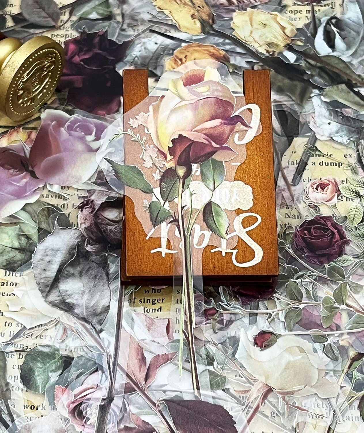 ZMLSED Vintage Natural Scrapbook Stickers, 40Pcs Autumn Flowers Bottle Decora... - Picture 19 of 20