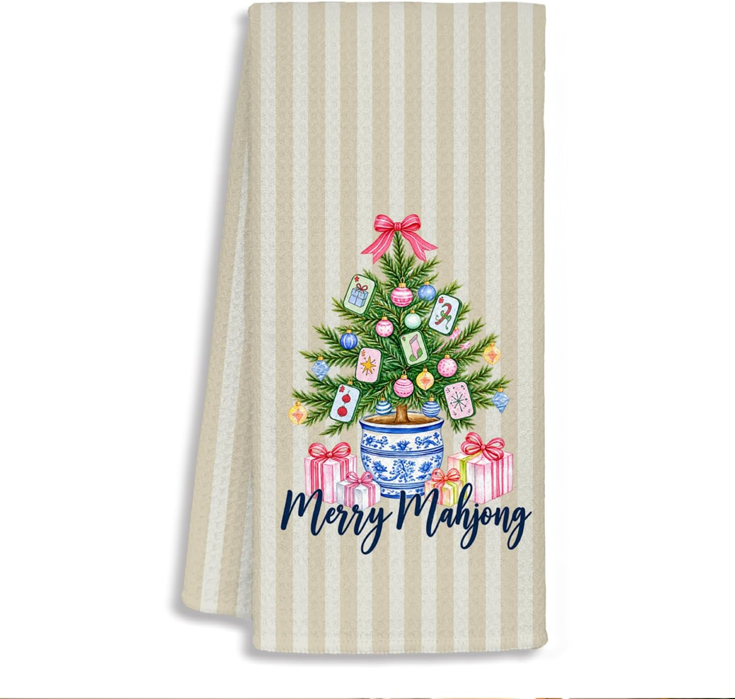 Mahjong Christmas Kitchen Towels, Mahjong Gifts Towels for Women