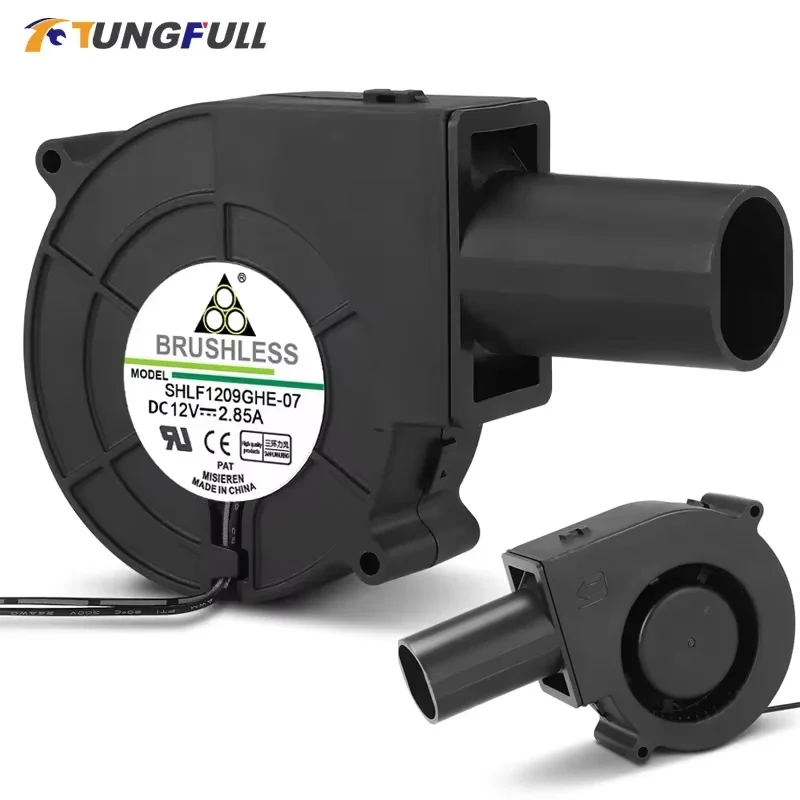 Turbo Blower Fan DC 12V Adjustable Speed Large Air Volume Blower Waste Oil Stove Firewood Stove Turbo Fan