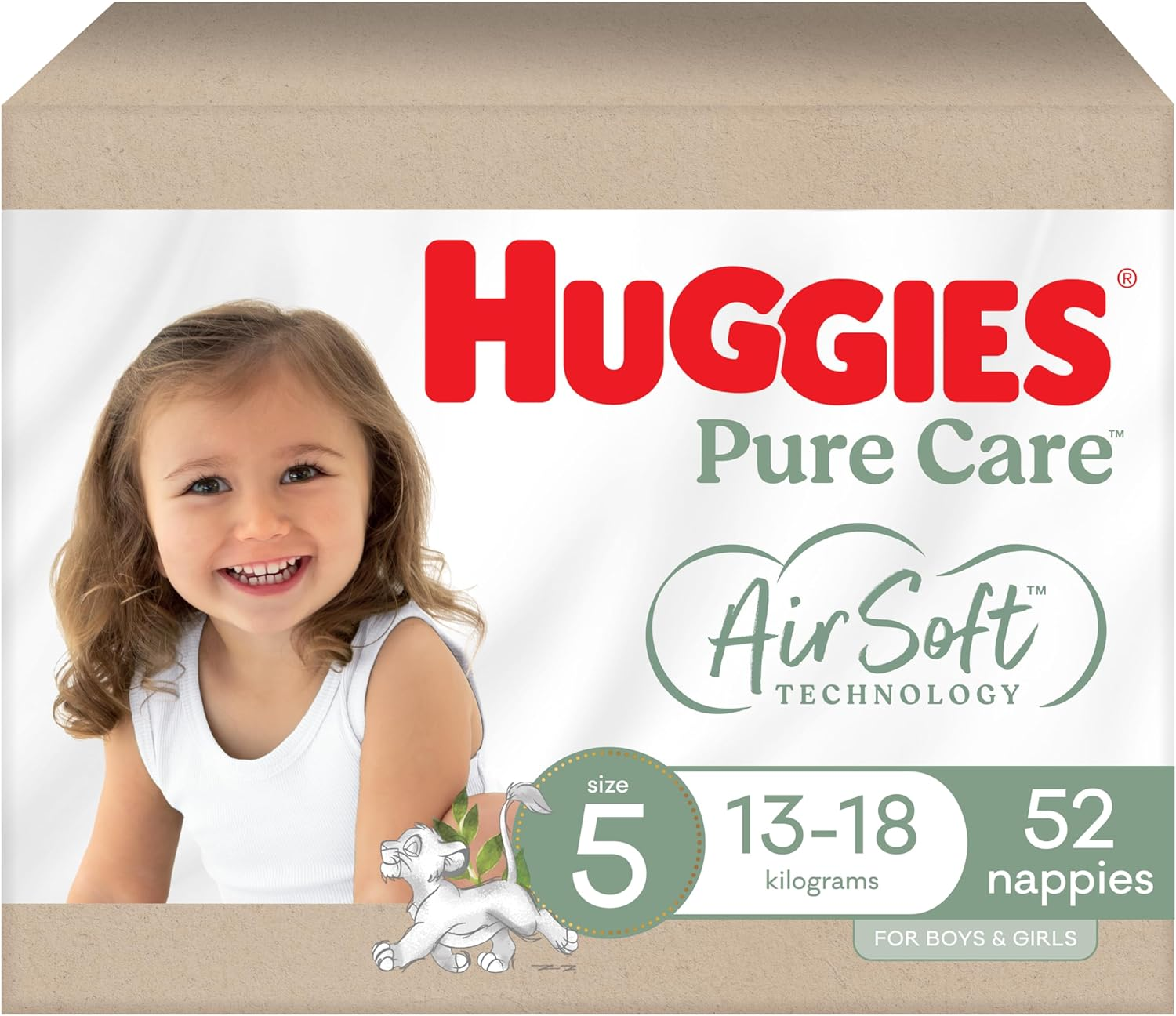 Huggies Pure Care Nappies Size 4 (10-15kg) 58 Count (Packaging May Vary) - Picture 13 of 14