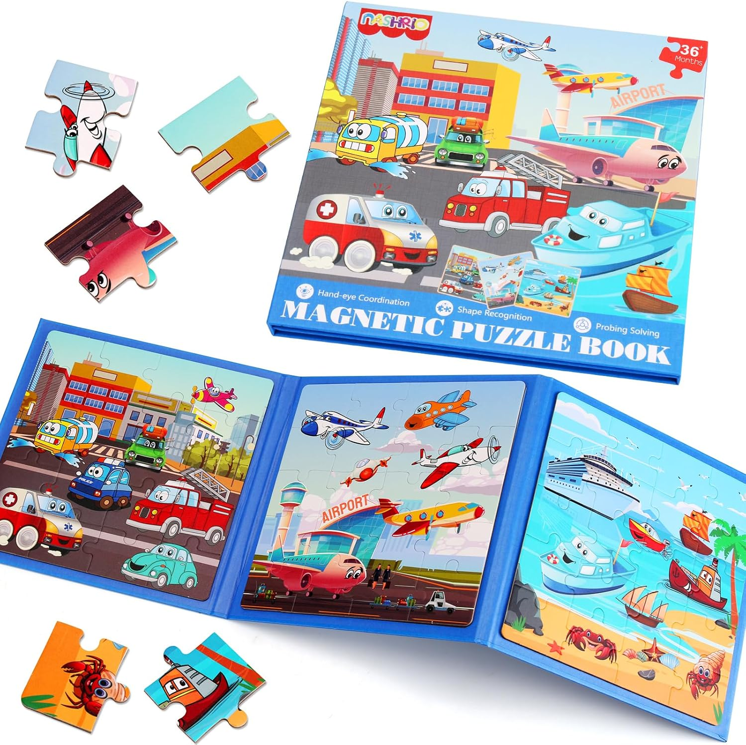 Magnetic Puzzles for Kids Ages 4-6, 20-Piece Toddler Travel Toys Unicorn Prin... - Picture 10 of 16