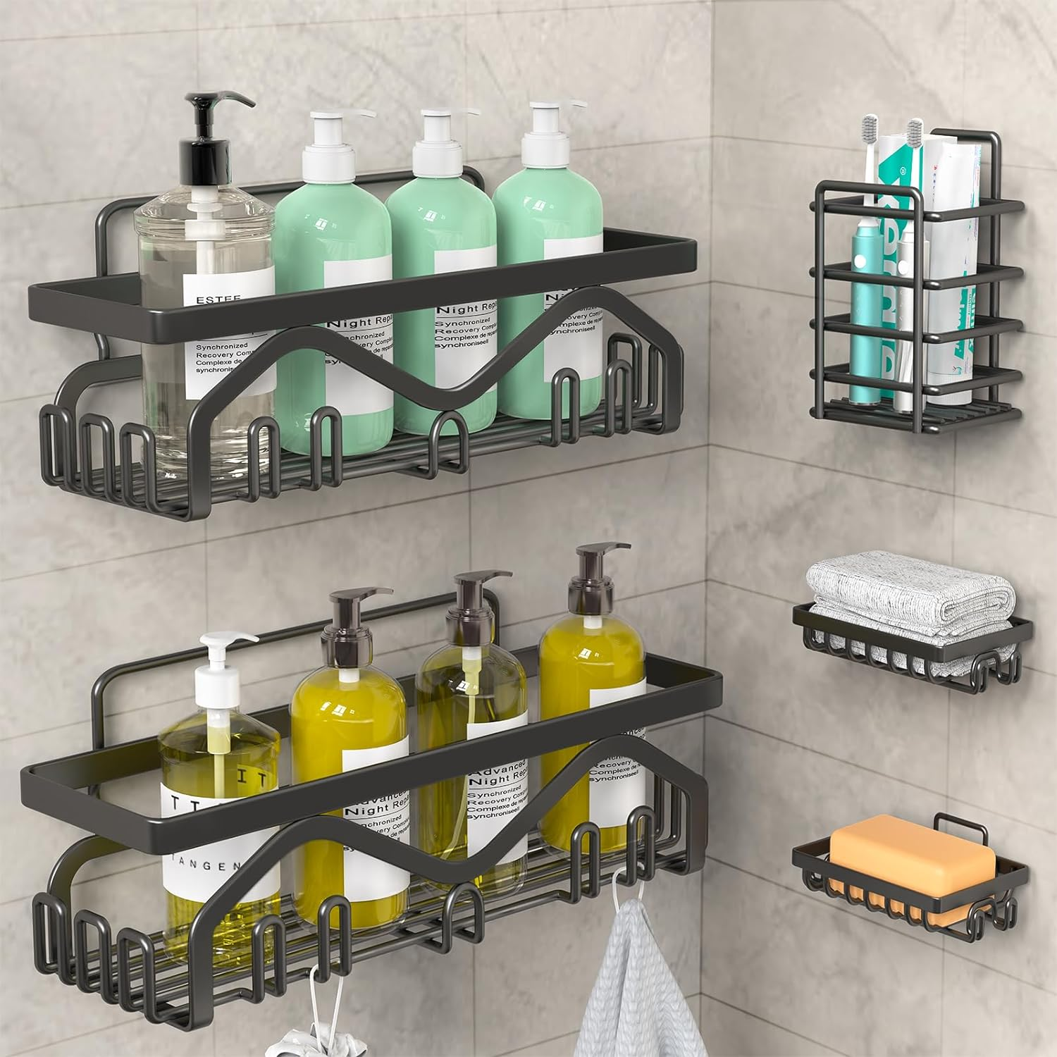 Wall-Mounted Electric Shaver Holder - Suction Cup, Waterproof, Black Bathroom Organizer Stand