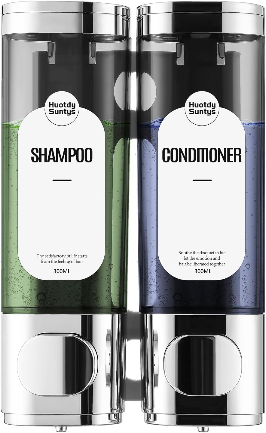 2 Pack Dispensador de jabón y champú para ducha montado en la pared