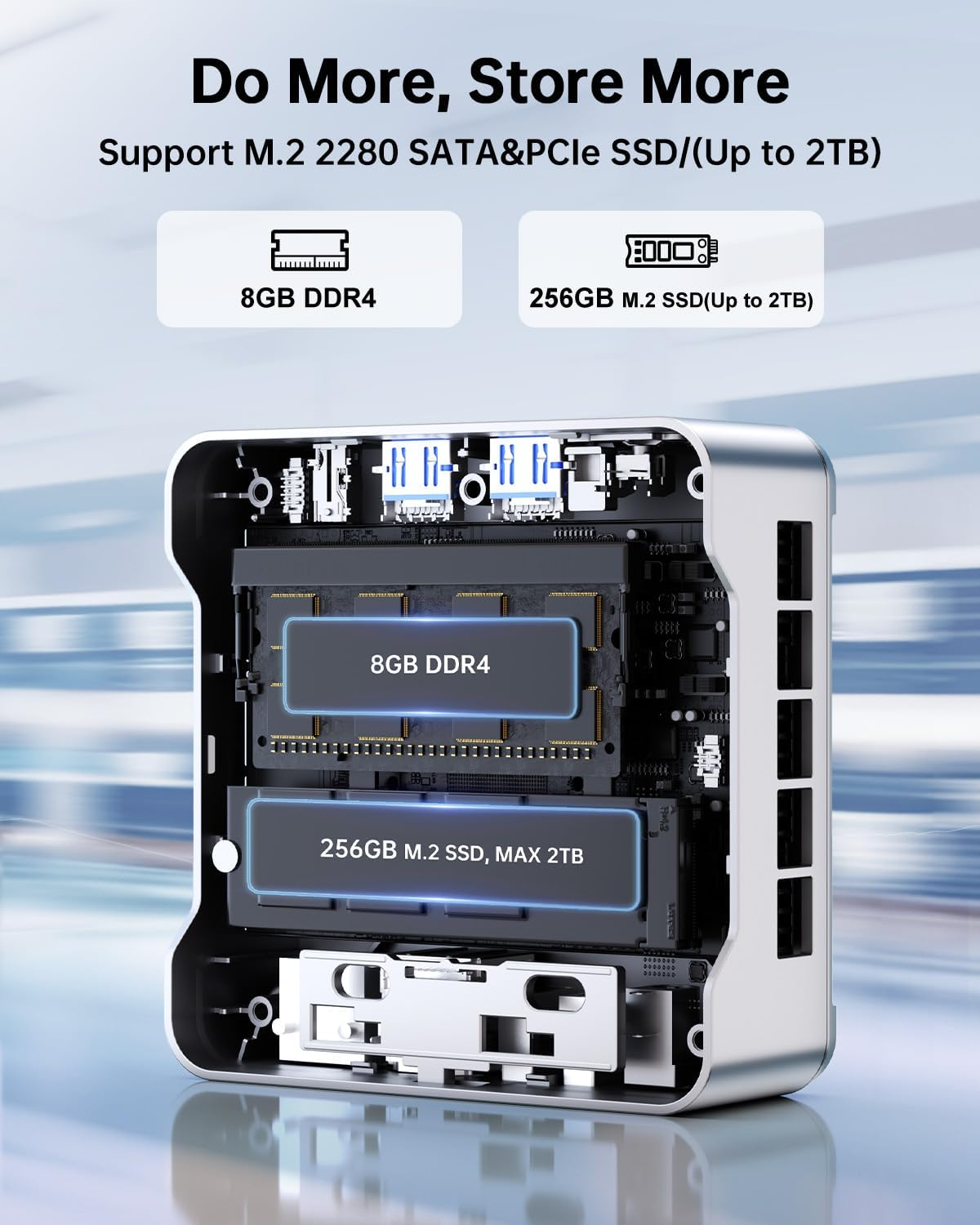 KAMRUI Mini PC E2 Mini Computer Alder Lake-N97(Up to 3.6GHz,4C/4T) 8GB DDR4 2... - Picture 9 of 14