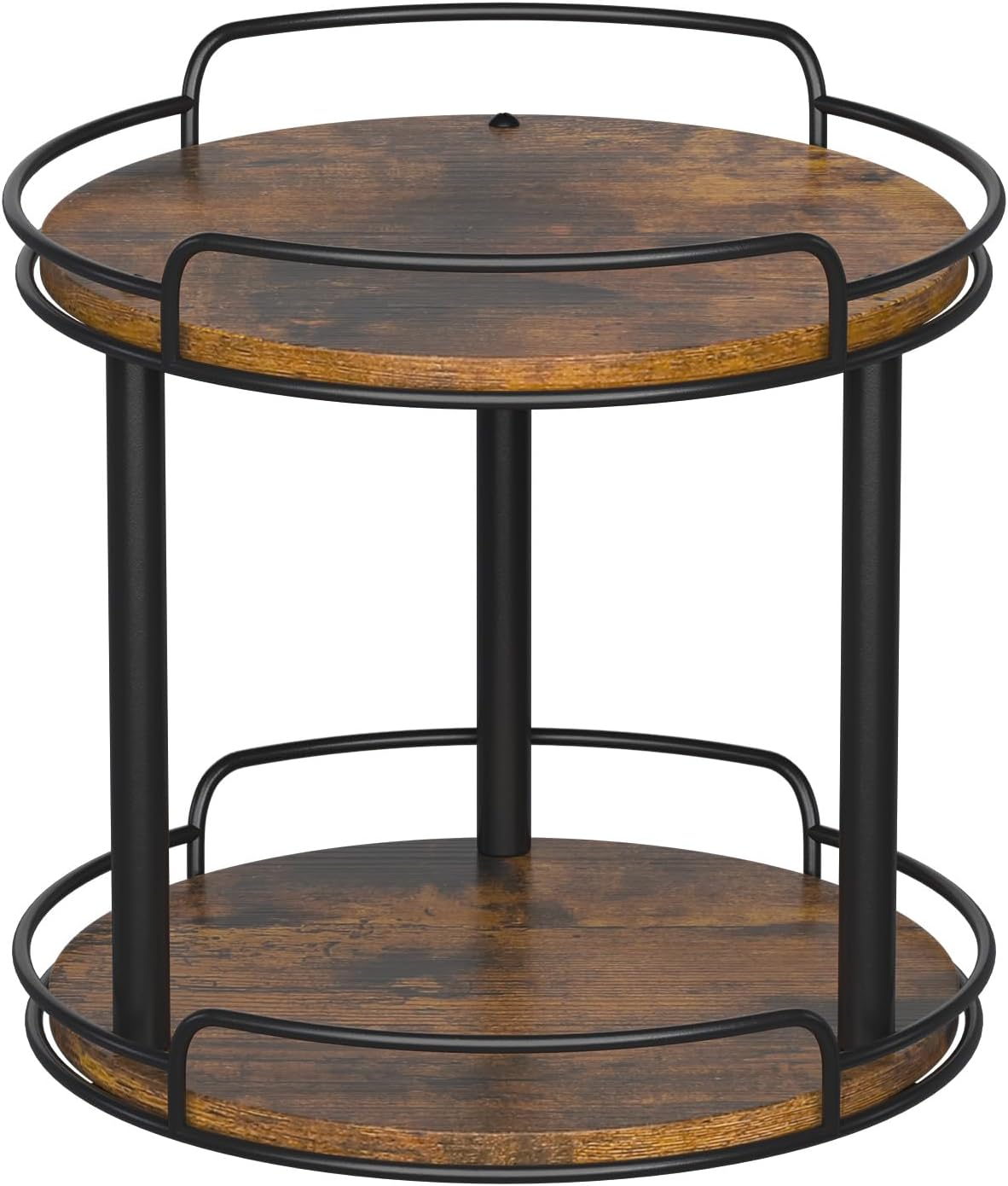 10'' Wood Lazy Susan Turntable Organizer for Cabinet, 2 Tier Lazy Susan Spice Rack Organizer for Kitchen, Table Top, Countertop, Pantry, Medicine Organizer