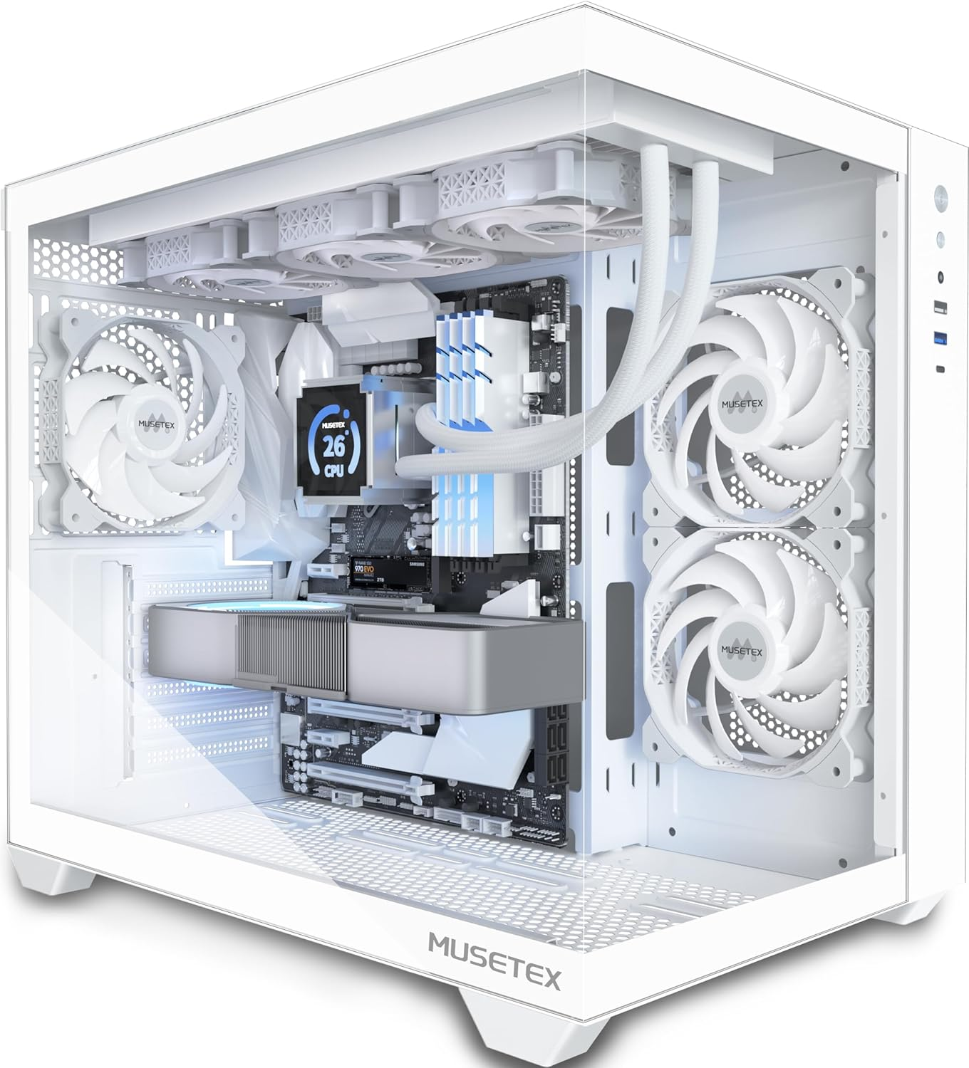 ベストセラー ATX PC Case, 360MM RAD Support, 3 X 120Mm Fans Pre-Installed モニター台