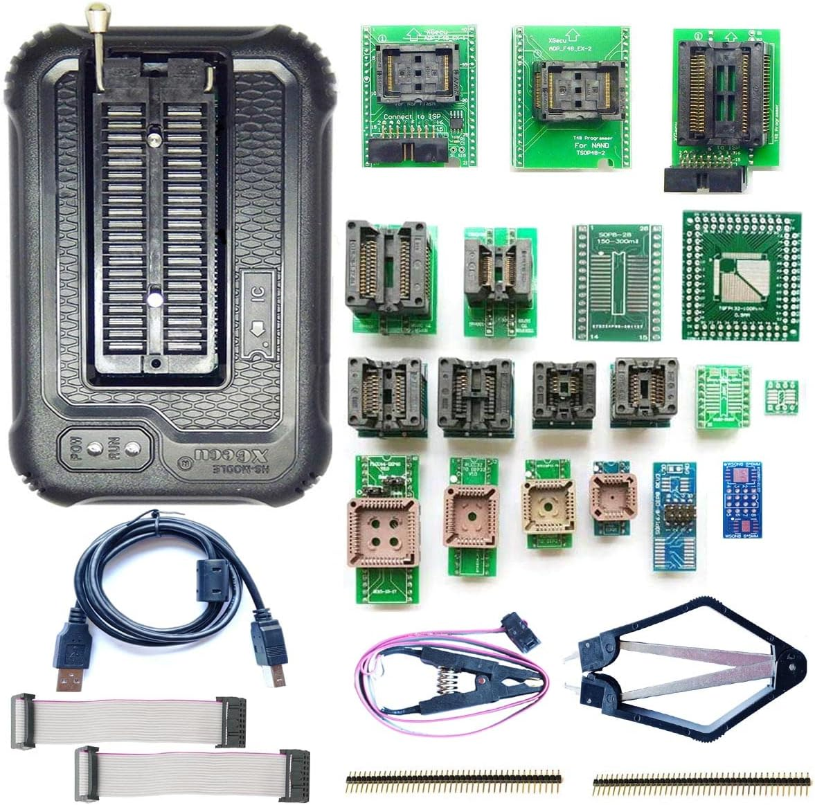 T48 Programmer 19 Adapter for with Xgecu T48 Socket IC Nand Nor Flash 24 93 25 Mcu Bios EPROM AVR Chip Eprom Programmer