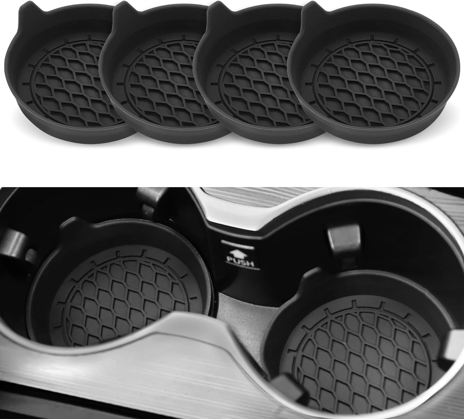 Silicone Car Cup Coasters - 4 Pack