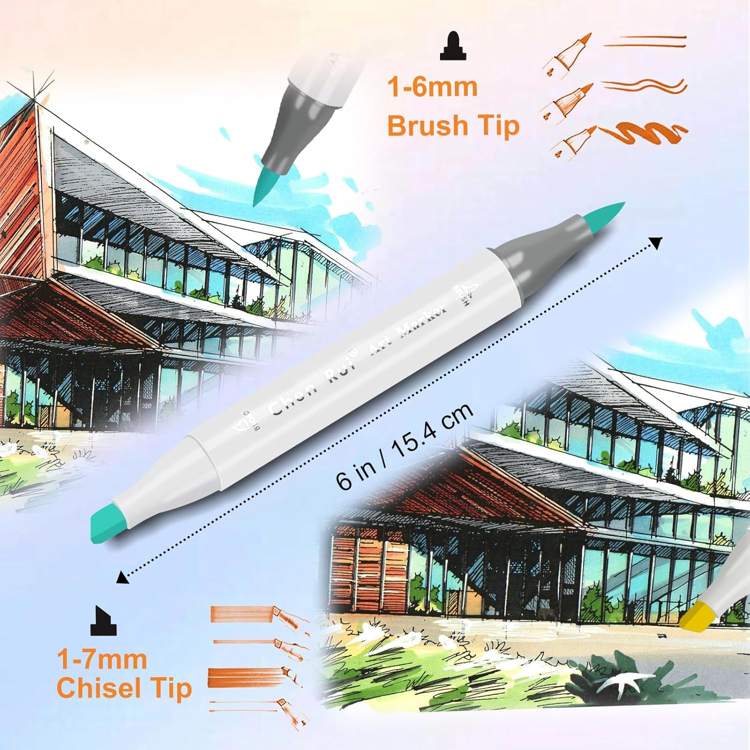 168 Colors Alcohol Brush Markers with Free App,Dual Brush & Chisel Tips Blend... - Picture 4 of 17