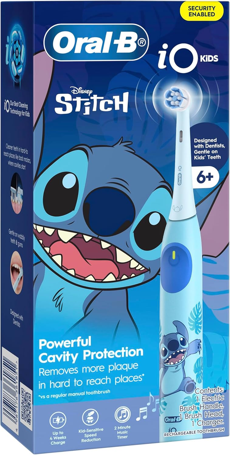 Io 2 Kid'S Clean & Gentle Electric Toothbrush, Stitch Blue