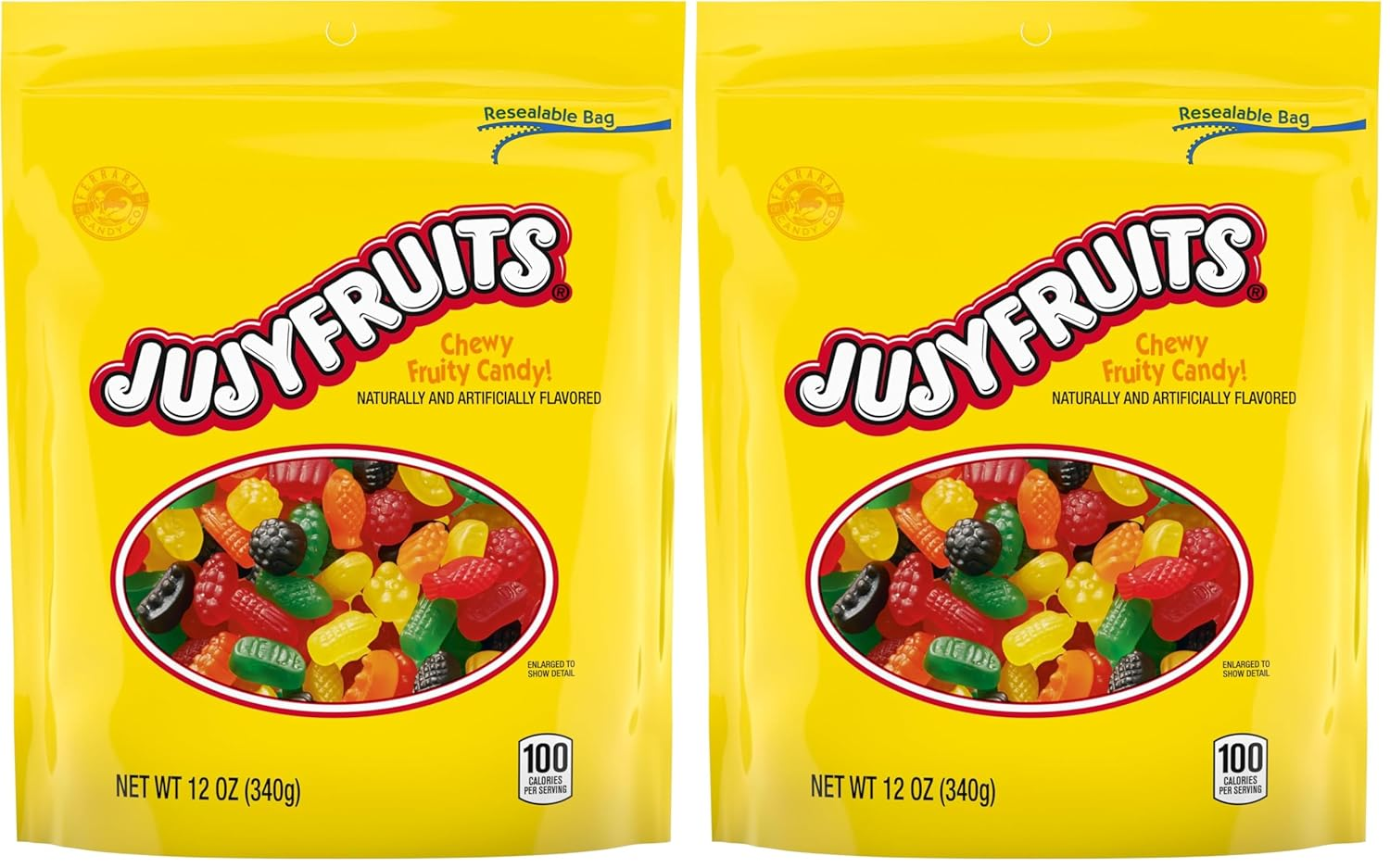 Wonka Jujyfruits Gummy Candy, Assorted Gummy Candy, 12Oz Resealable Bag (Pack of 2)