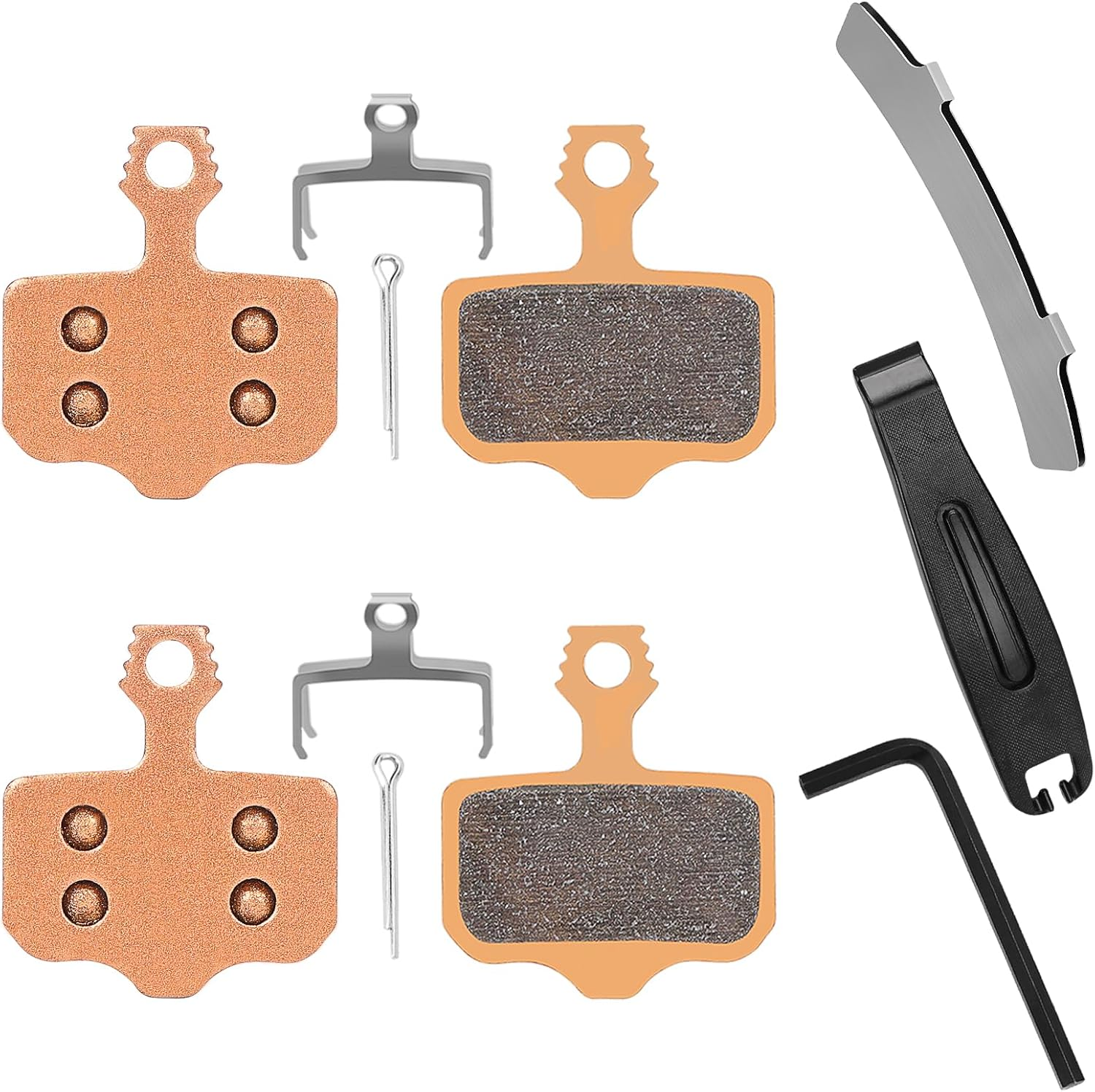 Pairs Sintered Metal Ebike Bike Brake Pads,Compatible with  Brake Pads Avid Elixir E1 E3 E5 E7 E9 ER CR XO XX DB1 DB3 DB5, Scooter MTB Disc Brake Pads Compatible with Nutt Brake Pads with Tools