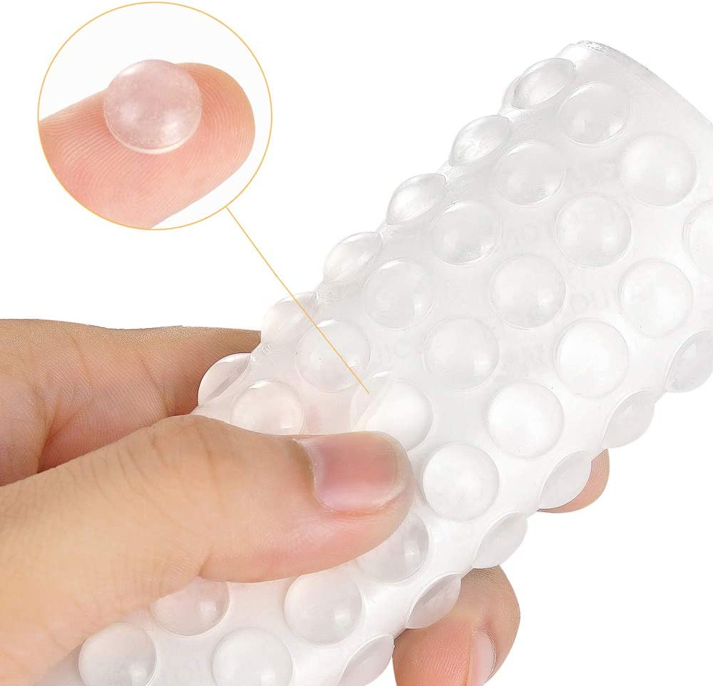 200 Clear Rubber Cabinet Bumpers: Self-Adhesive Soft Pads for Kitchen, Drawers