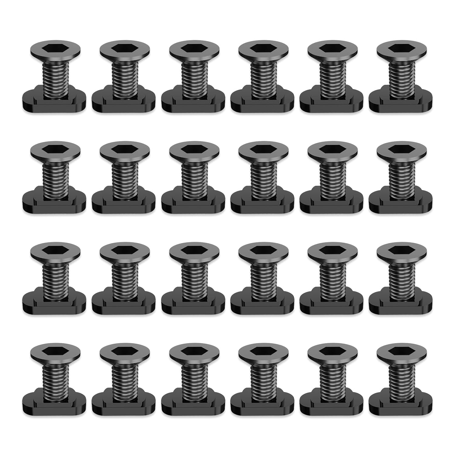 24 PCS Mlok Screws and Nuts Replacement Sets, M-Lok Rail Mount Screws & T-Nuts Accessories with Allen Wrench