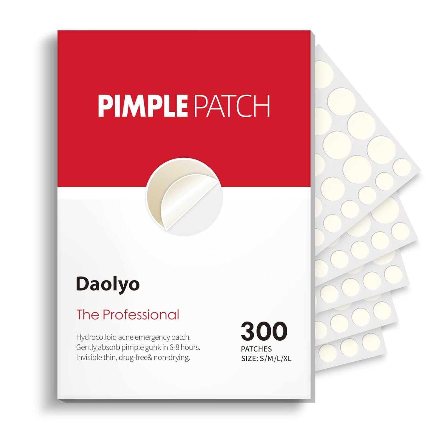 Acne Pimple Patches 300 Hydrocolloid Spot Stickers with Salicylic Acid & Tea Tree