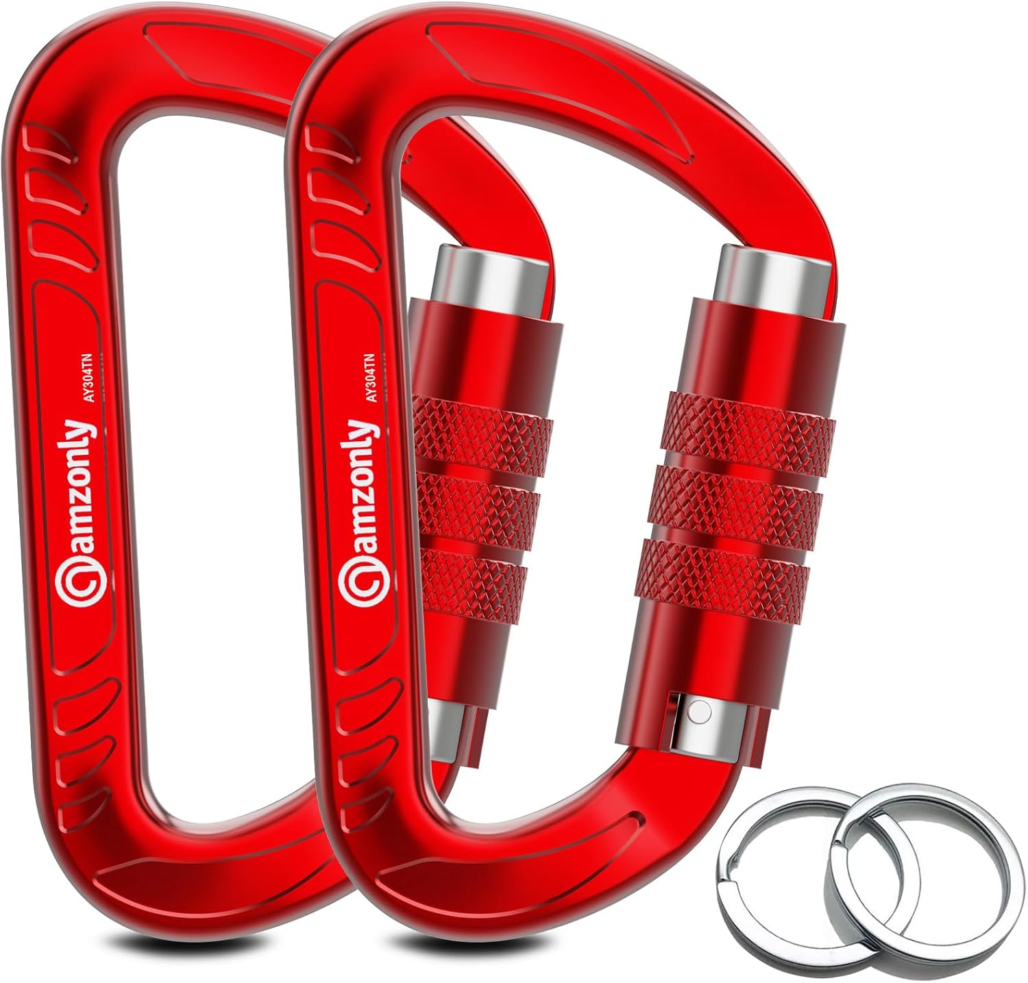 3Inch Auto Locking Carabiner Clips Heavy Duty, 12KN /2697Lbs Lightweight Keychain Carabiners, Sturdy Twist Lock Caribeeners for Camping Hiking Hammock Swing Backpack, Dog Leash and Harness Etc