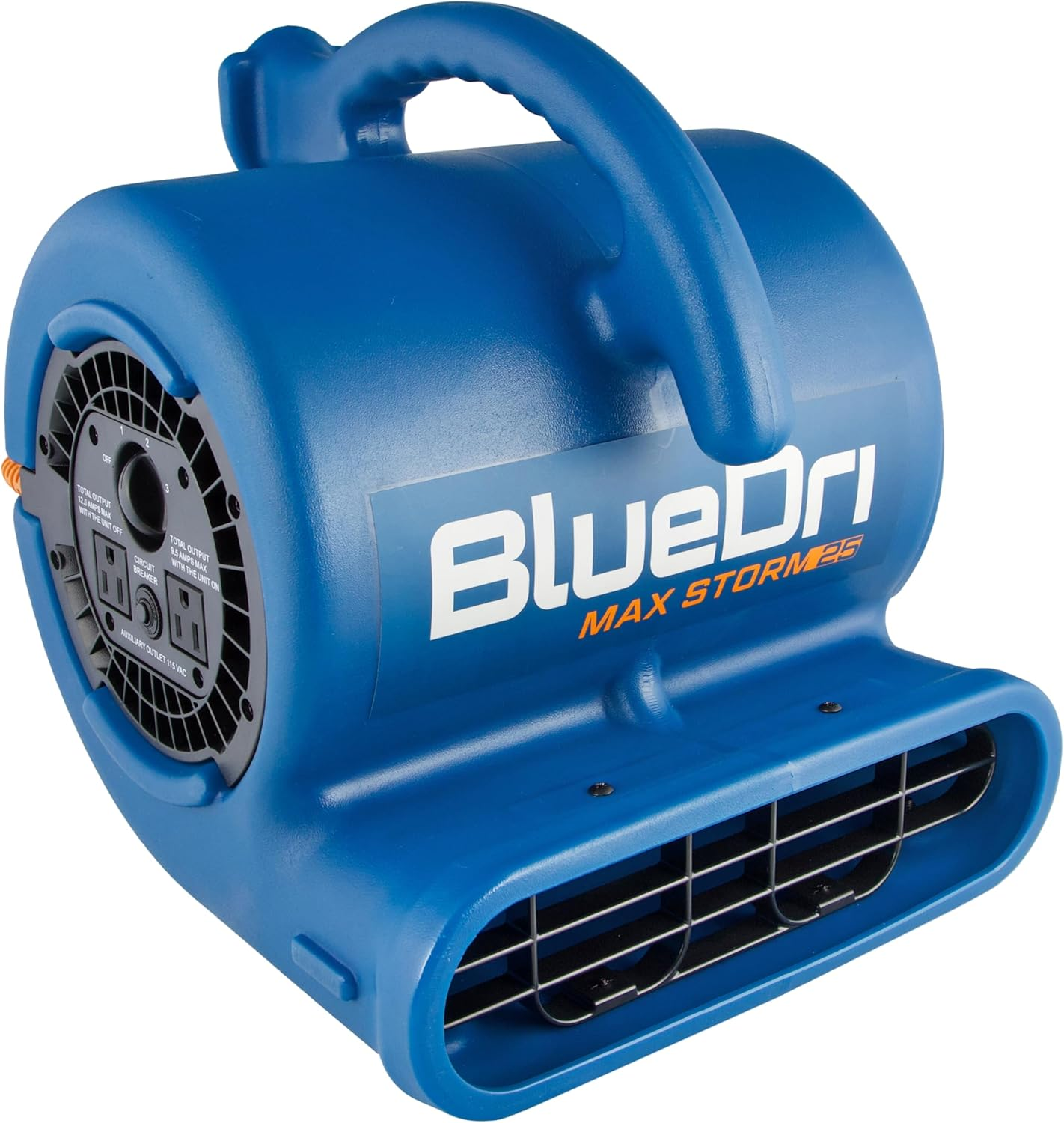 Bluedri Max Storm 25 1/4 HP, 900 CFM Air Mover Blower Fan for Water Damage Restoration Carpet Dryer Floor Home and Plumbing Use, Blue, BD-MS25, Large