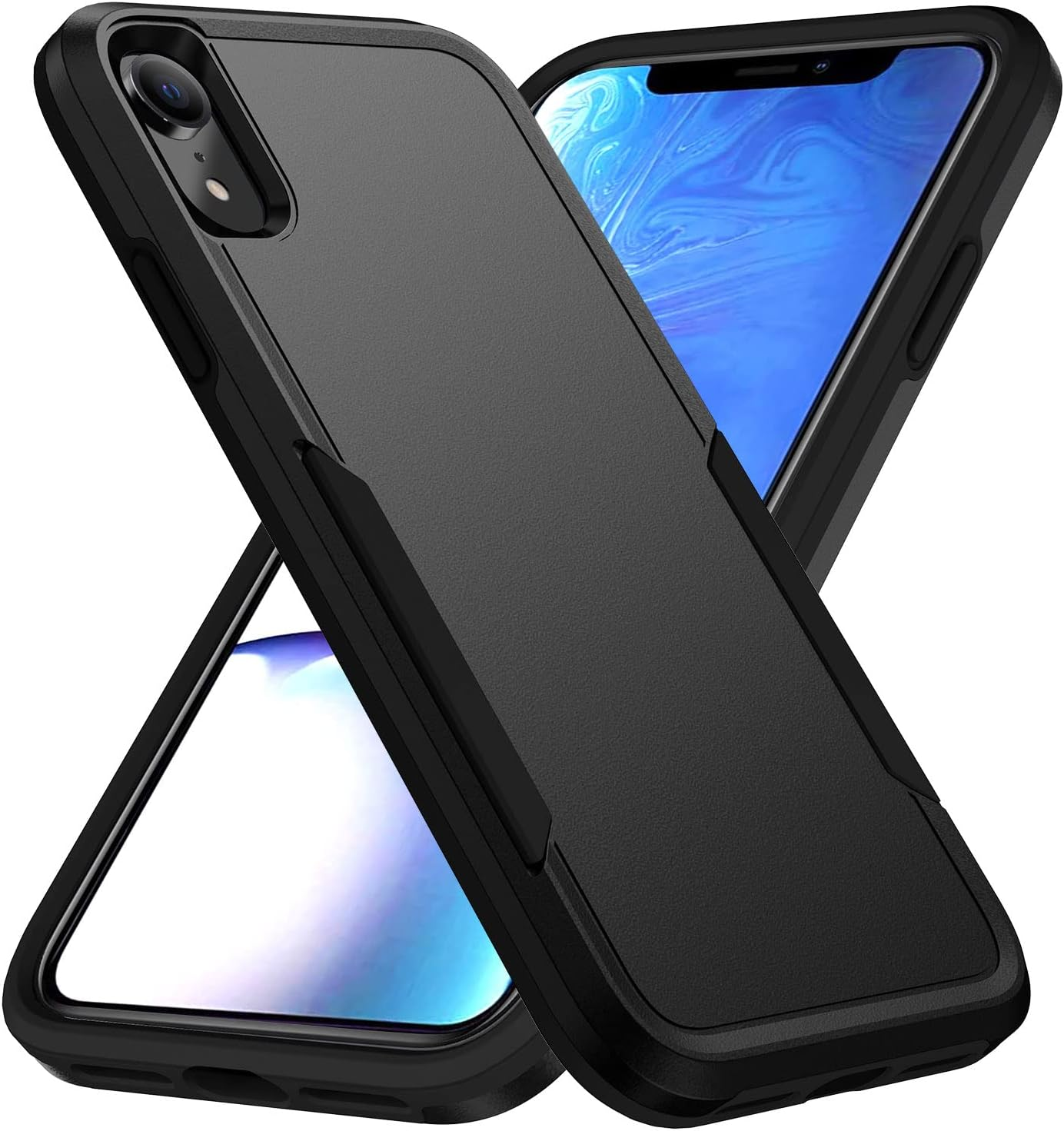 Compatible with Iphone XR Case, Heavy Duty Protection Shockproof Dropproof Dustproof Anti-Scratch Phone Case Cover for Xr -Black