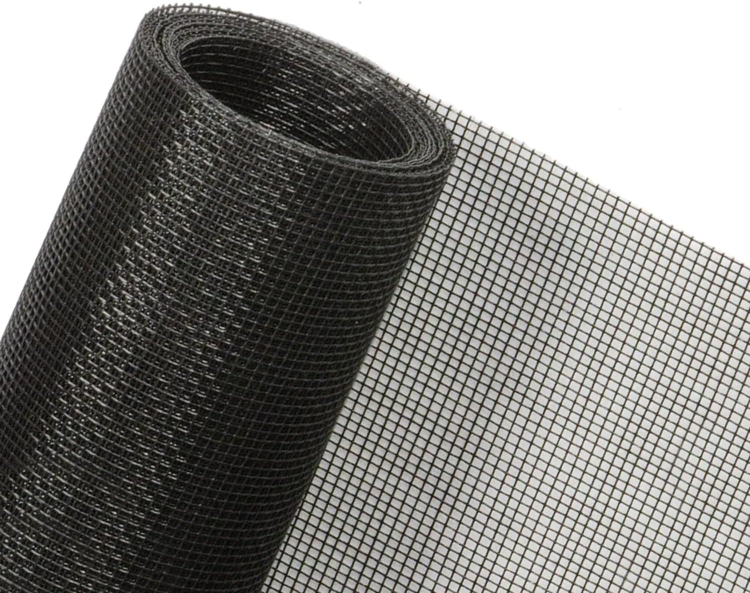 Window Screen Replacement, Window Screen Mesh, 48 in X 100 Ft DIY Adjustable Window Screen Durable Fiberglass Mesh Roll Screen Door Mesh for Window, Patio Screen, Porch Screen, or Door - Black