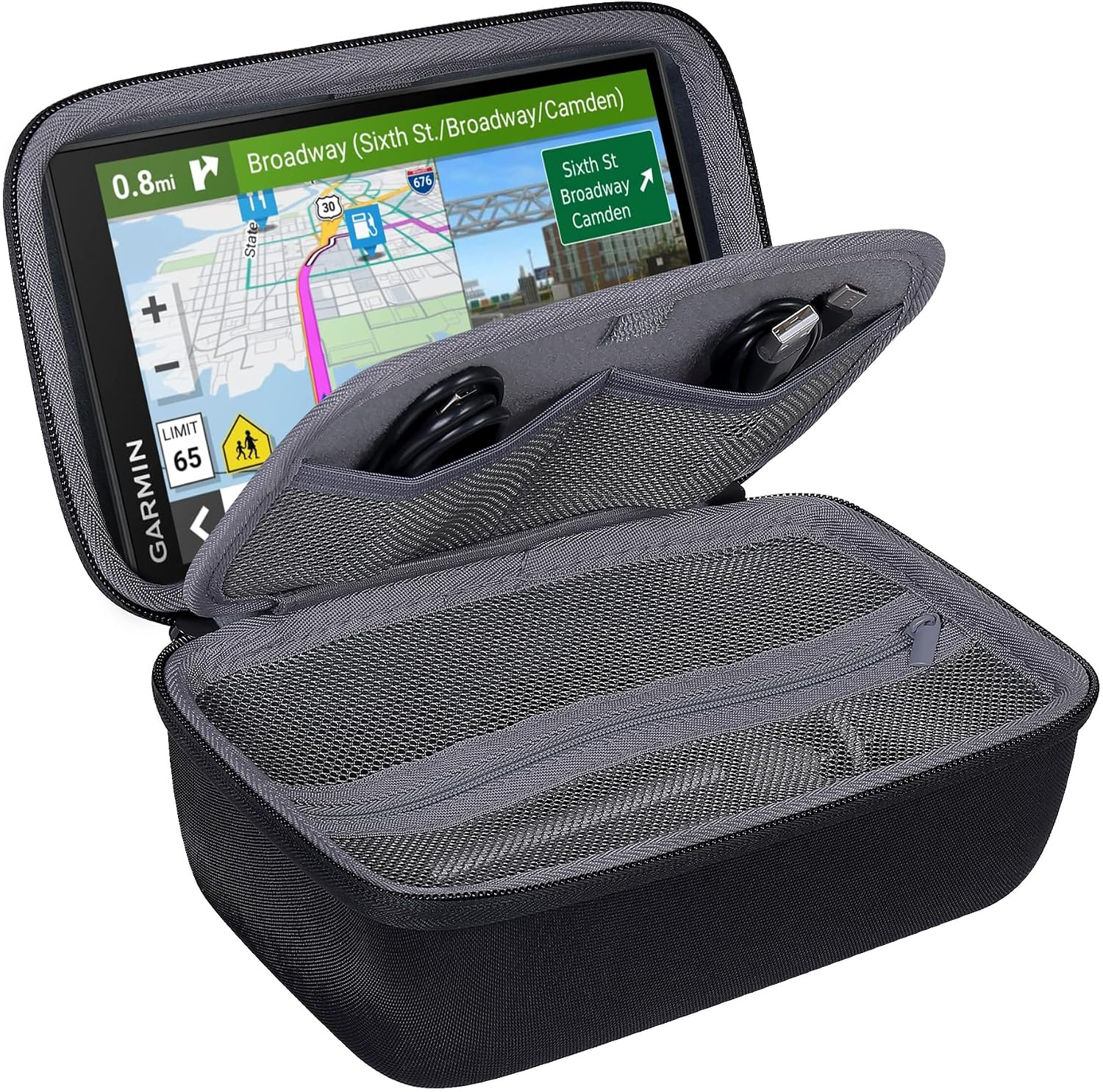 Eva-Universal-Gps Aufbewahrungstasche Für 6-7 Zoll Tomtom Go 610 6100 6200 Garmin Drivesmart 66 76 86 LGV710 610 GPS Satellitennavigator/Navigationsgeräte (17,8 Cm / 7 Zoll /15,2 Cm / 6 Zoll)