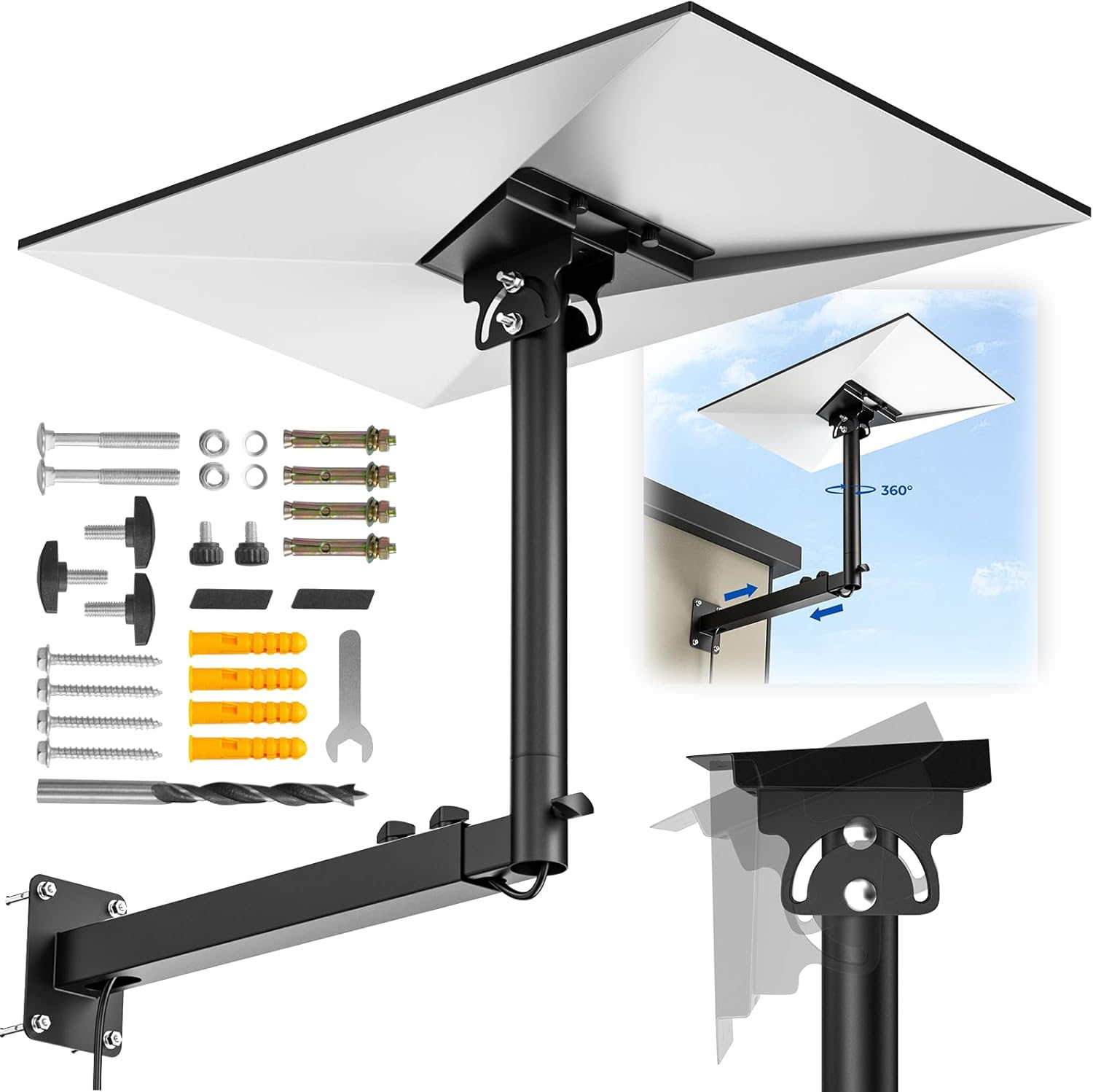 Starlink Gen 3 Mount, 360°Adjustable Telescoping Heavy Duty Starlink Long Wall Mount, Starlink Pole Mount, Mounting Kit for Starlink Standard 4/4X/Gen 3