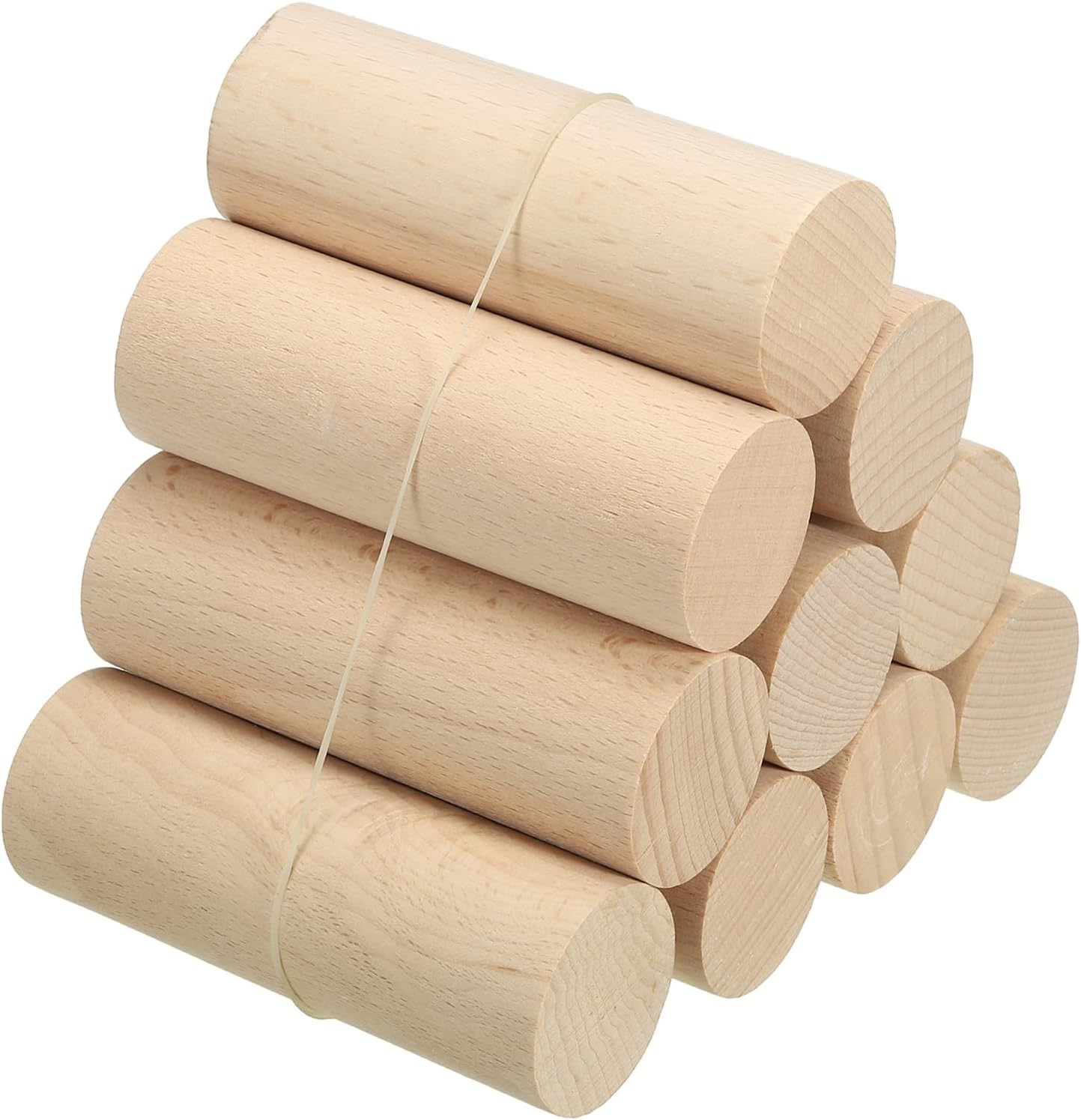 1-3/8 X 4 Inch Dowel Rods Wood Sticks, 10 Pcs Unfinished Wooden Dowel Rods round Dowels Hardwood Sticks for DIY Crafts and Home Decor