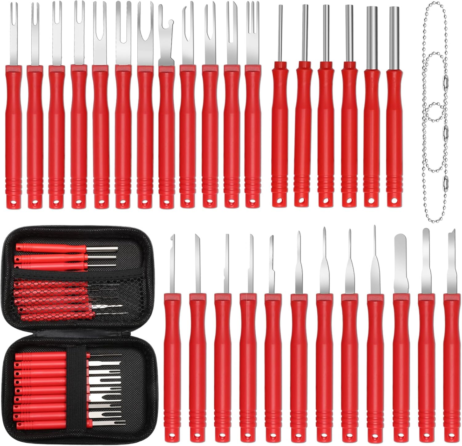 34Pcs Terminal Removal Tool Kit, Electrical Pin Removal Tool Kit,Electrical Wire Connector Removal Tool, Automotive Wire Connector Pin Release Tool Kit for Home Devices