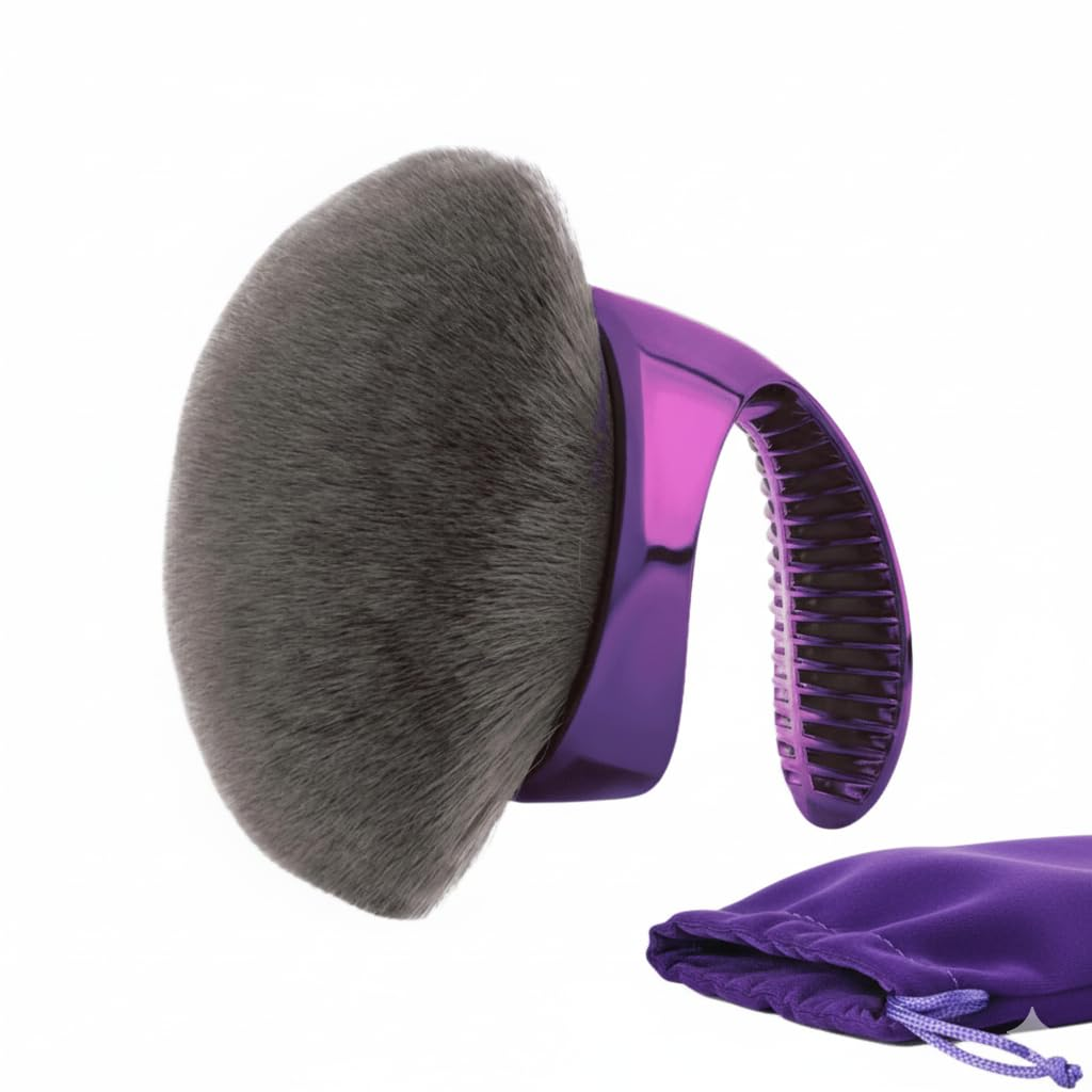 Body Makeup Brush – Extra Large Kabuki Applicator for Self Tanner, Bronzer & Foundation – Flawless, Streak-Free Airbrushed Finish – Vegan, Charcoal-Infused Bristles