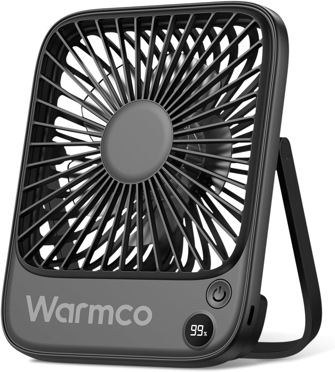 Portable Travel Fan 5000Mah, Ultra-Thin Rechargeable Battery Operated Small Desk Fan, Quiet 4-Speed Personal Fans with 180° Tilt for Office, Camping, Cruise, Outdoor Black