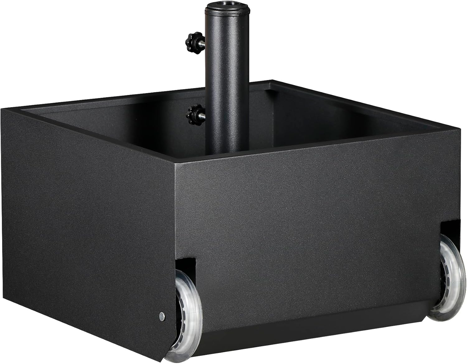 Patio Umbrella Base with Wheels, Heavy Duty Umbrella Base Stand with Fillable Planter, 150LBS Capacity Umbrella Stand for Outdoor, Patios, Gardens