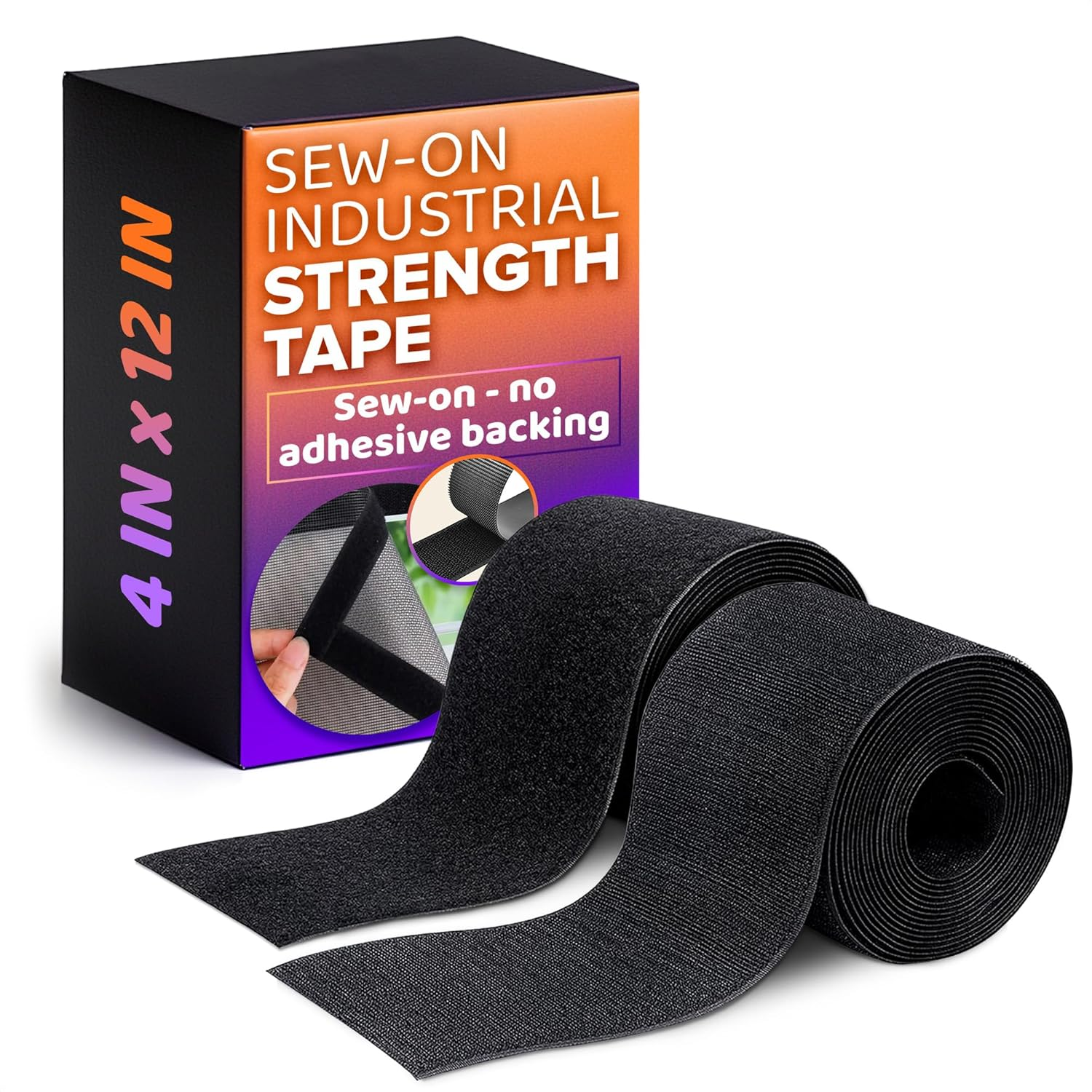 4 Inch Hook and Loop Tape Black (4