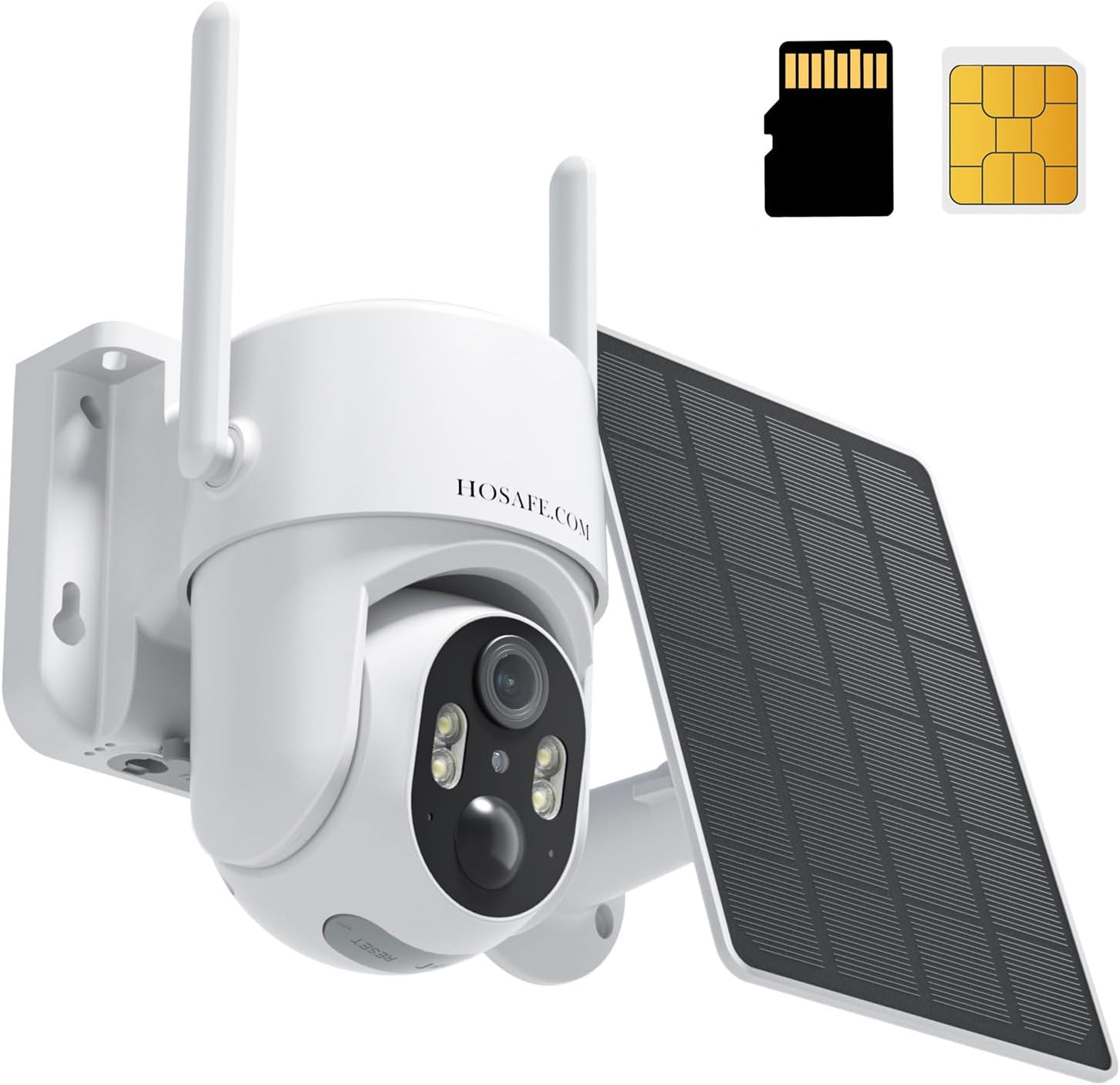 4G LTE Cellular Security Camera No Internet Needed, Solar No Wifi Security Camera Outdoor Wireless with SIM Card Jobsite, 2K Color Night Version, 360 Live View, Motion Detection, 2-Way Audio