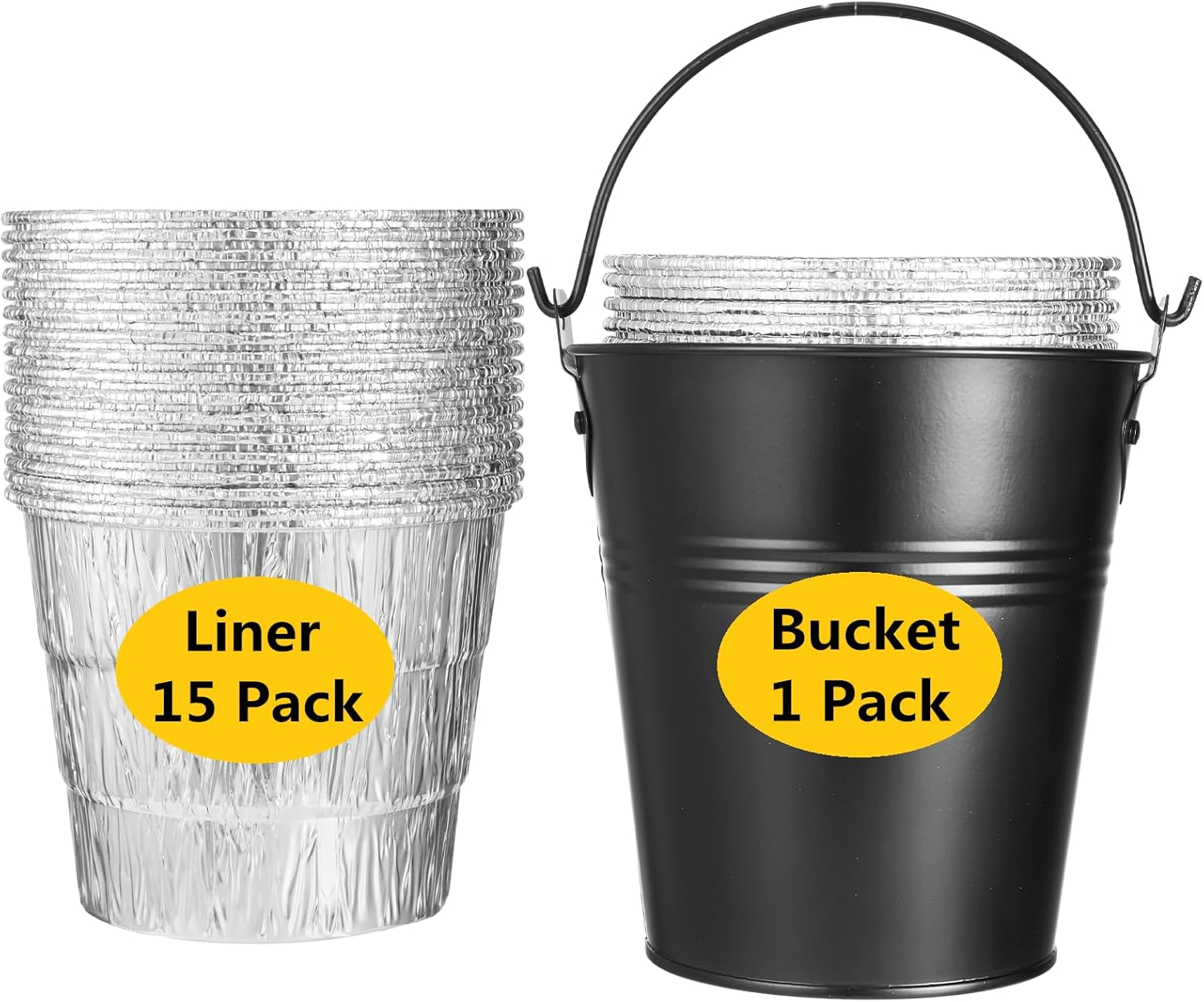 Grease Bucket + 15 Drip Liners Replacement for Traeger Pro 575 780 Ironwood 650