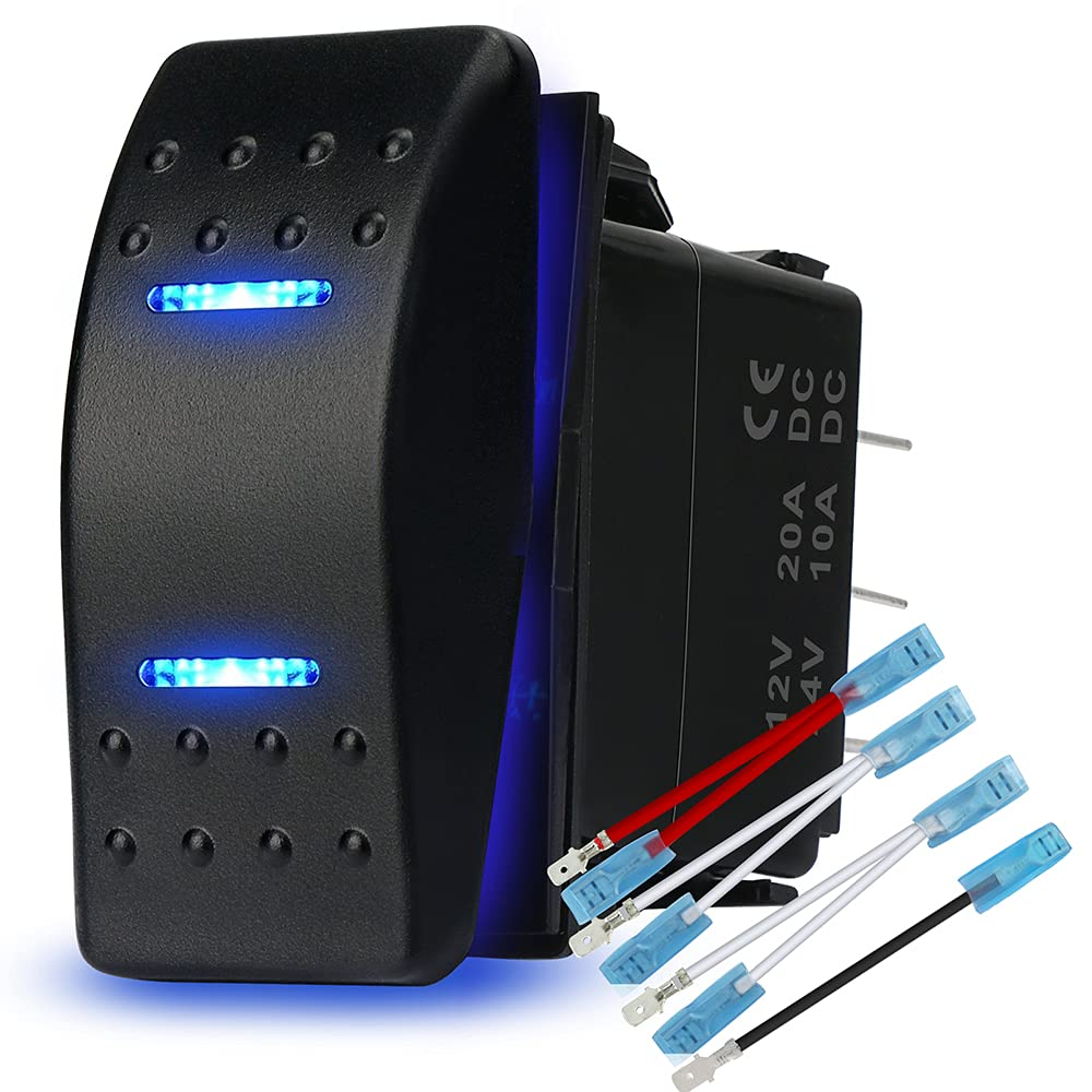 Interruttore A Bilanciere A LED Impermeabile A 5 Pin, 12V 20A Zombie Blue Light Light Luggle Swch, Universale Camion Auto Auto Marine Da 11,98 € | DHgate - Foto 6