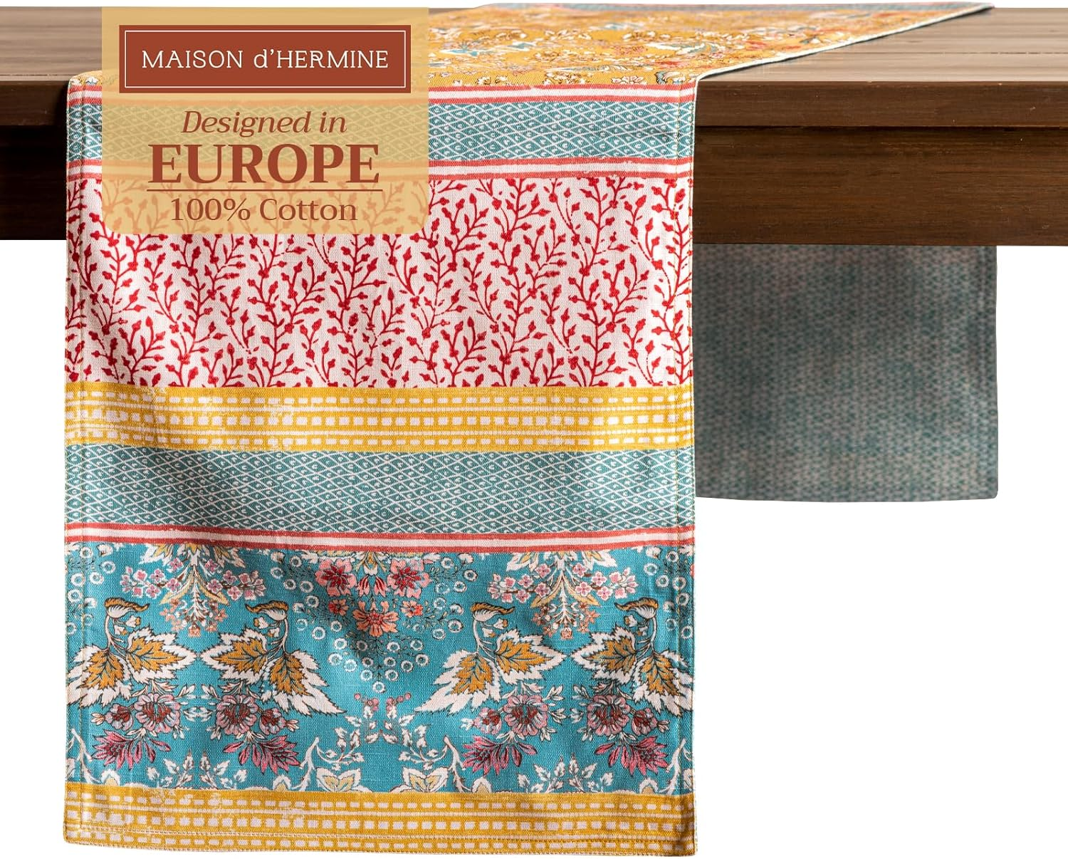 Table runner 100% Cotton Double Layer Table Runners 108 inches long Decorative for Home Kitchen Dining Party Baby Shower Wedding Bridal Shower Spring Summer (Marquise, 14.50