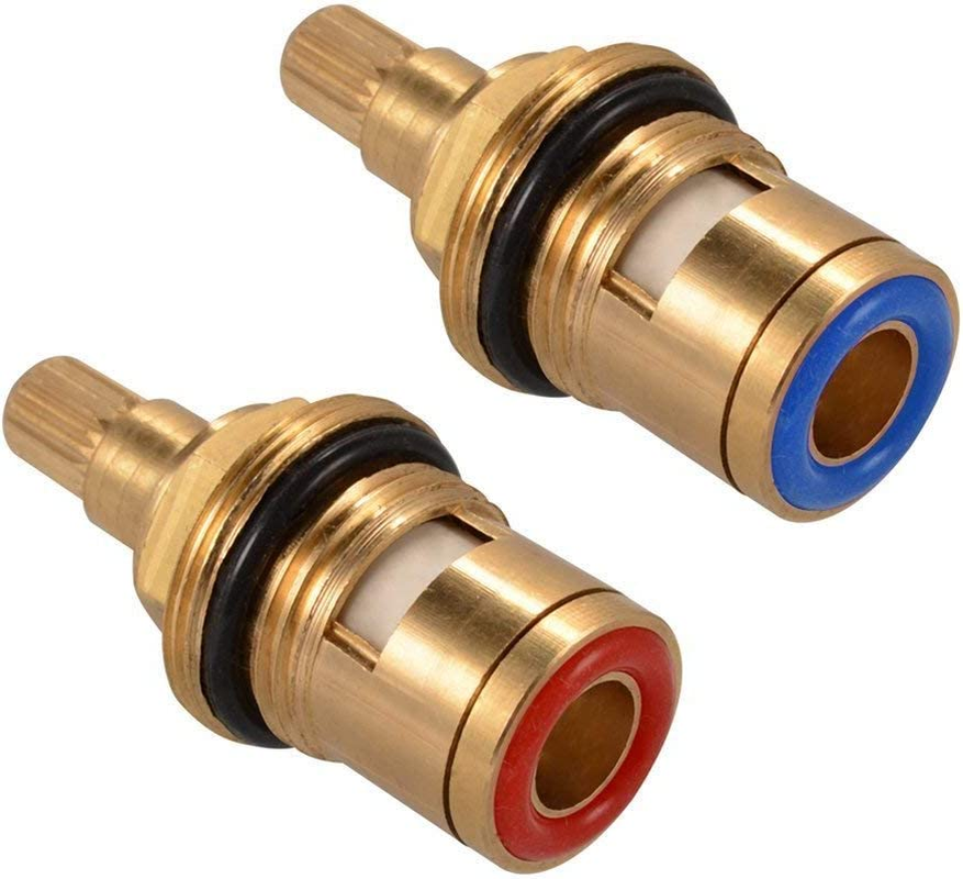 Brass Ceramic Stem Disc Cartridge Faucet Valve Replacement Quarter Turn 1/2