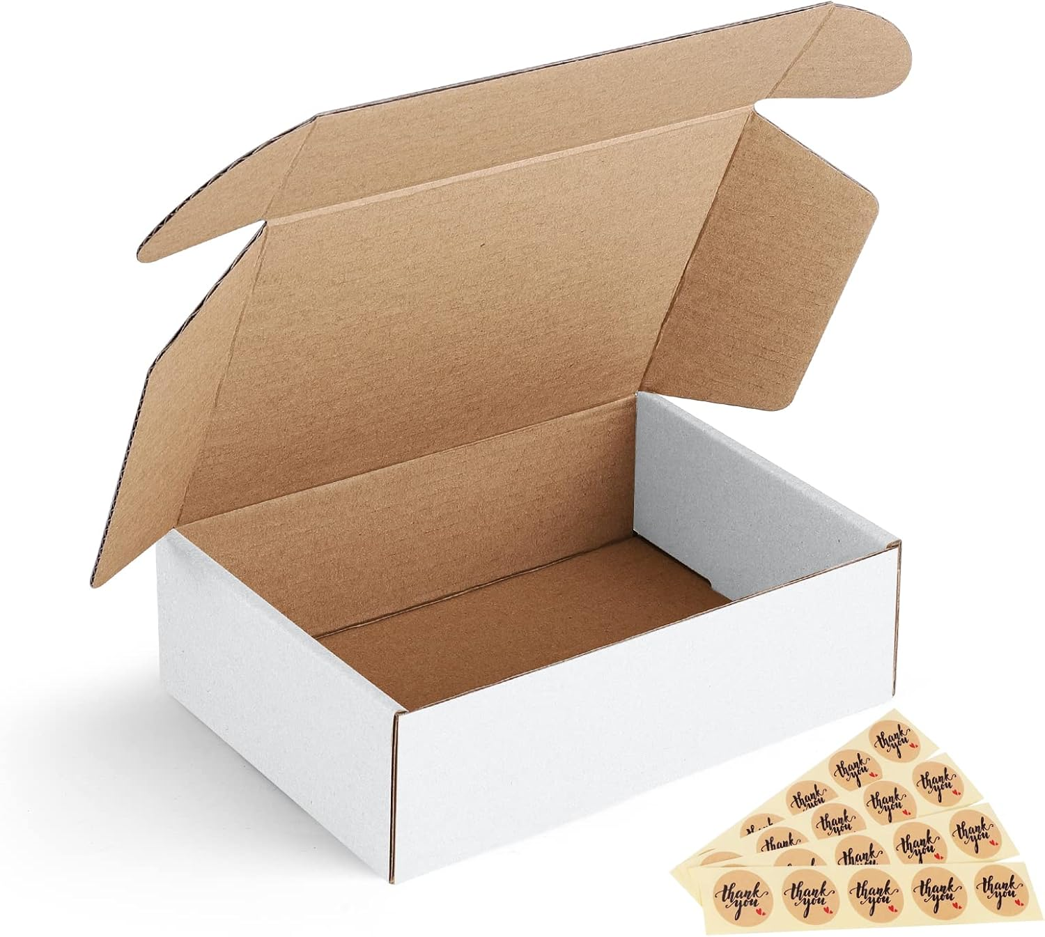 7X5X2 Shipping Boxes Small Corrugated Cardboard Box - 25 Pack White Mailing Boxes for Packaging Small Business, Mailer Box