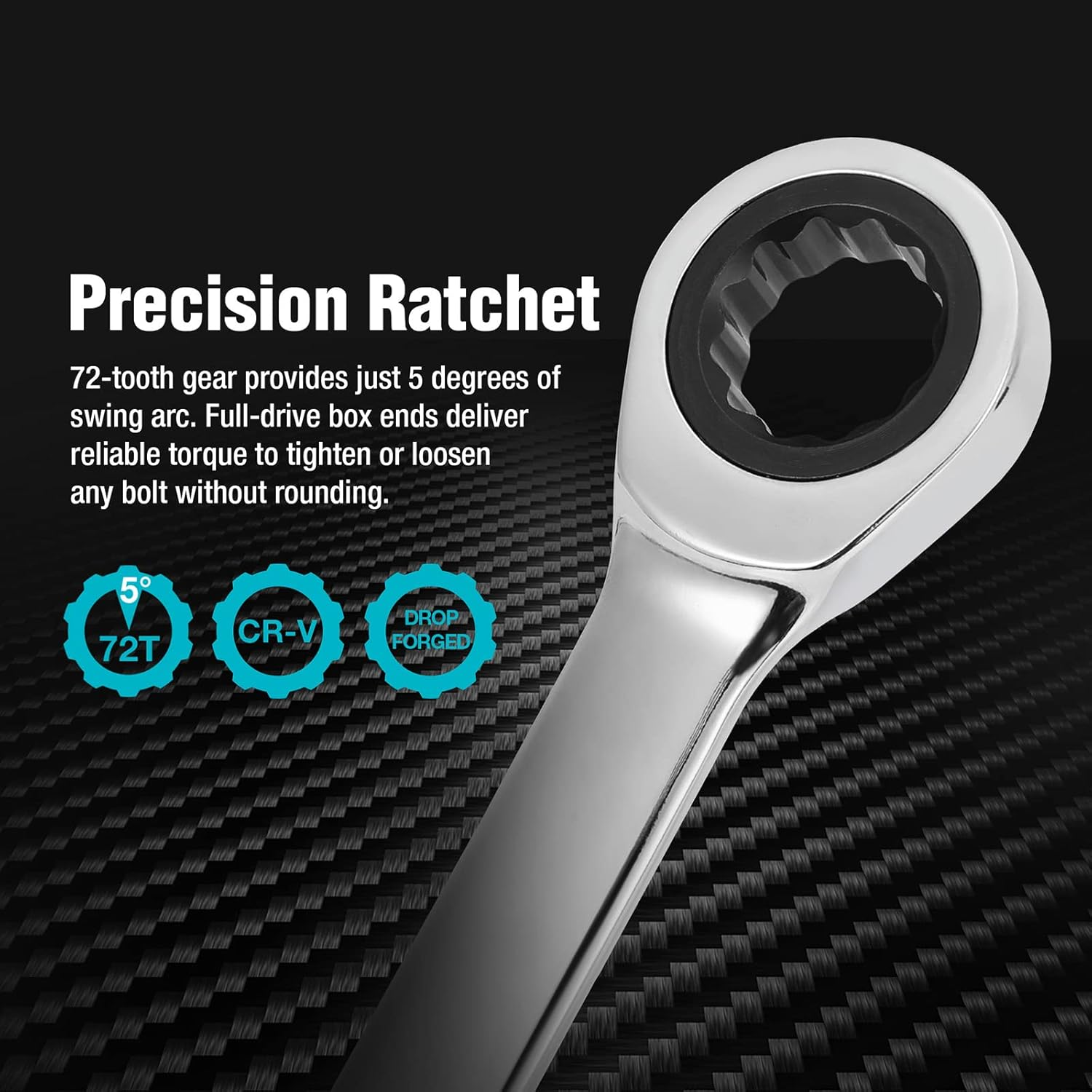 10 Mm Extra Long Ratcheting Wrench Metric CR-V Steel