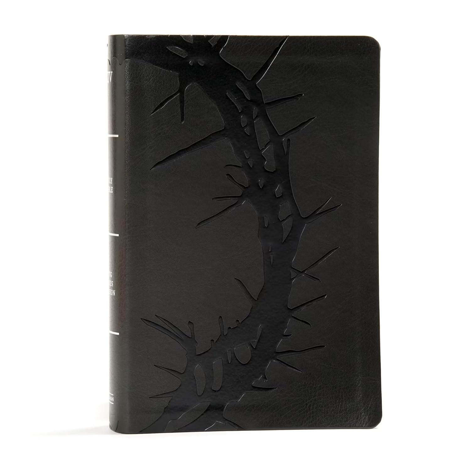KJV Large Print Personal Size Reference Bible, Charcoal Leathertouch Crown of Thorns, Indexed, KJV Holy Bible, Red Letter, Pure Cambridge Text, Presentation Page, Cross-References, Full-Color Maps