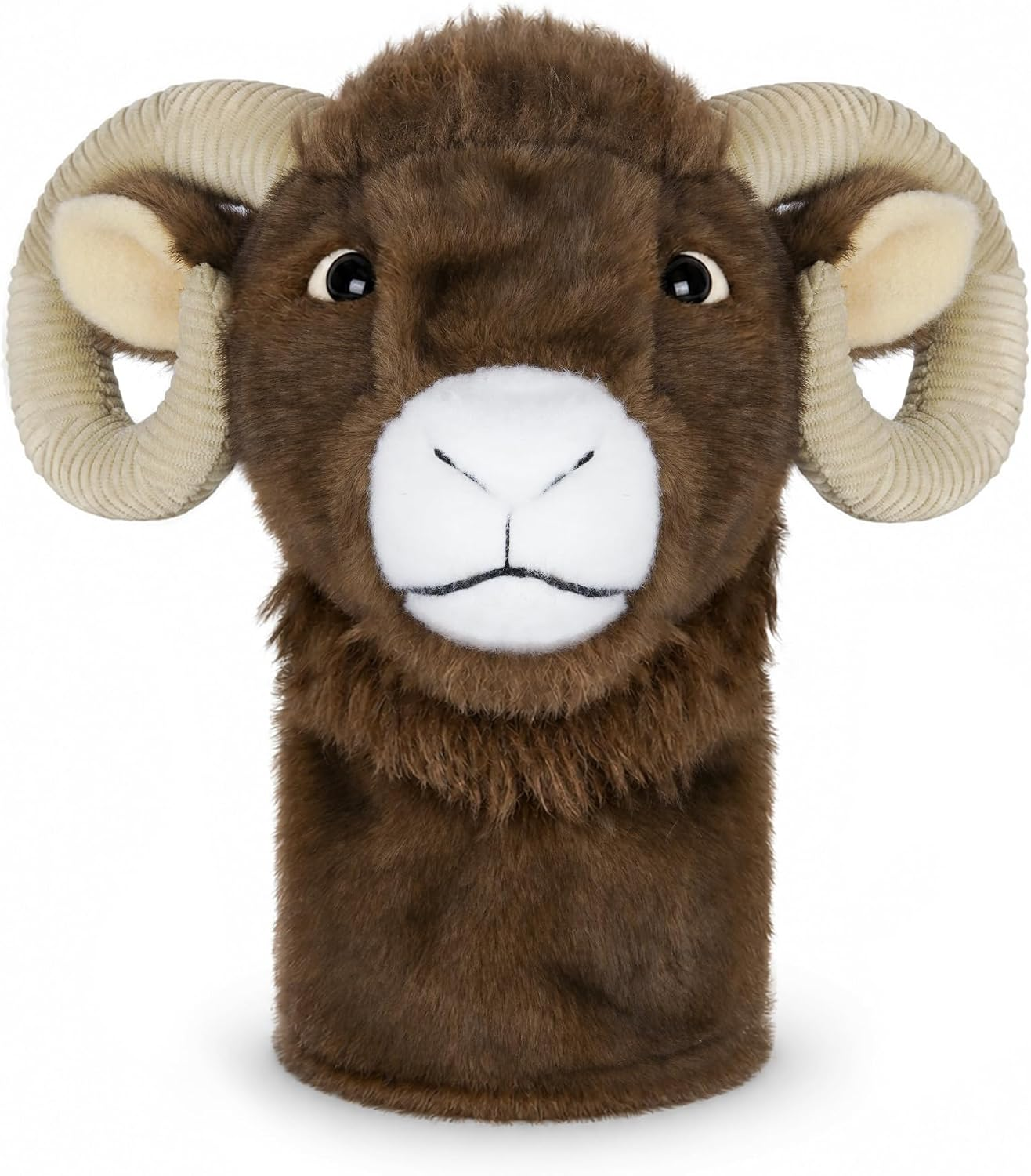 Funny Plush Driver Headcover Animal, Sea Otter Panda Bighorn Sheep Highland Cow Driver Head Cover for 460Cc Club, Golf Head Covers for Woods and Driver Long Neck Sock Protect Protector
