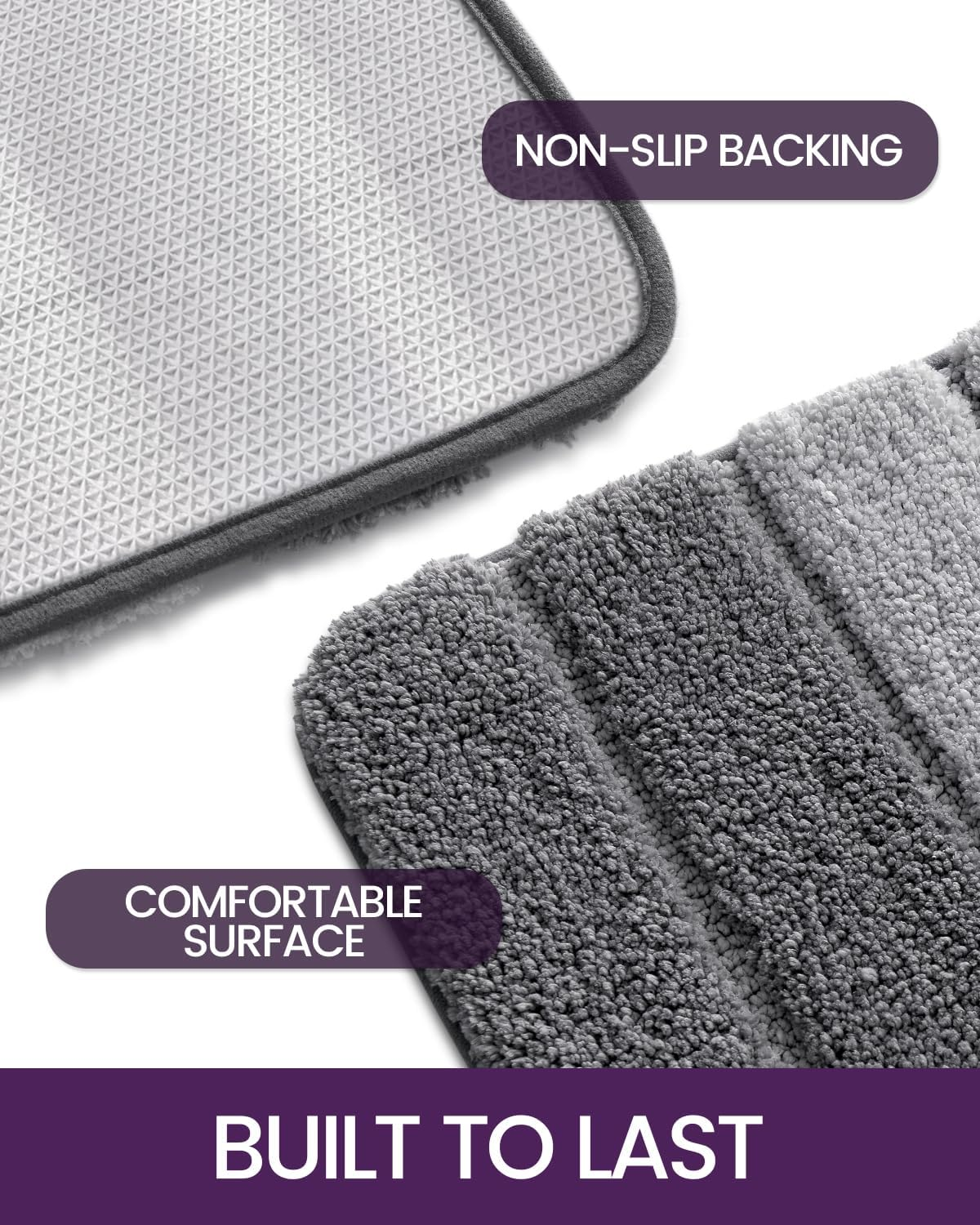 DEXI Bath Mat Bathroom Rug Absorbent Non-Slip Washable Shower Floor Mats Carp... - Picture 6 of 14