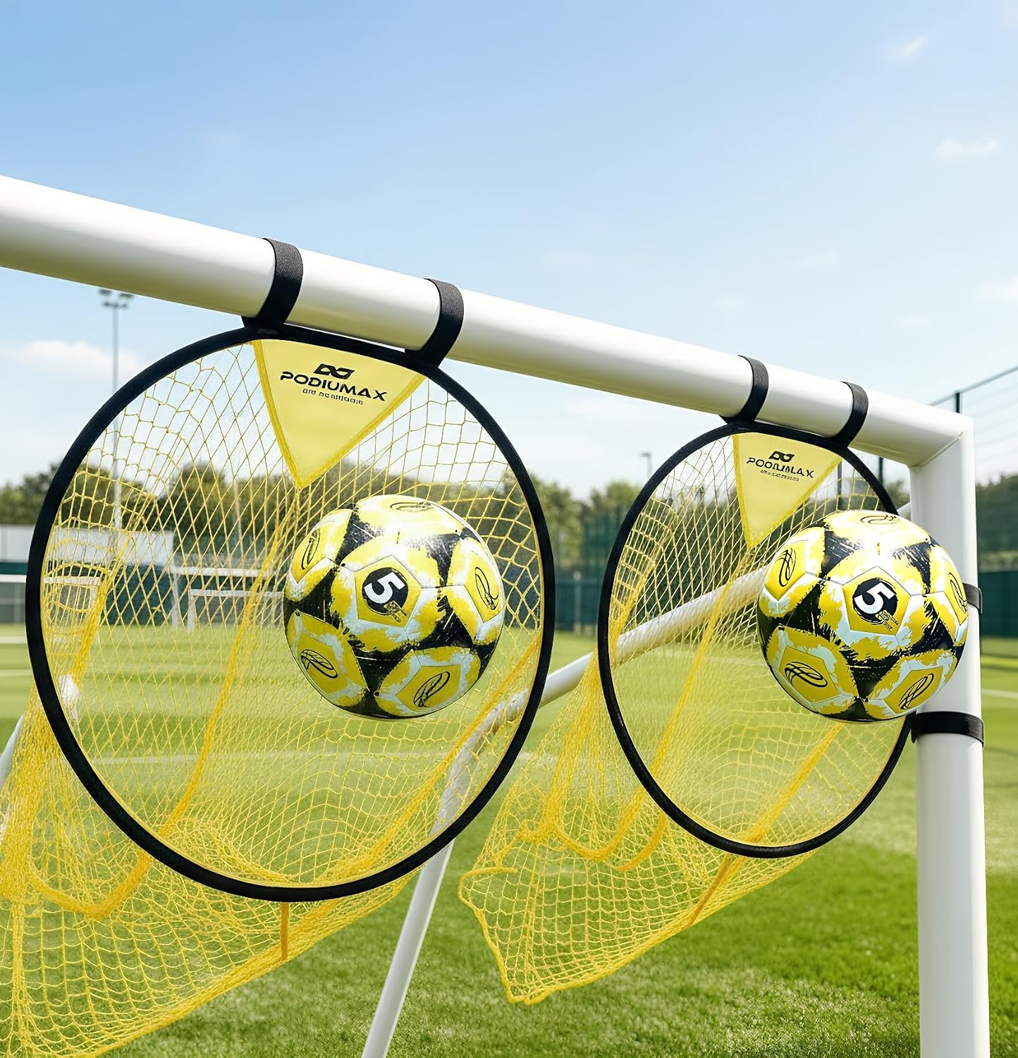 Top Bins Soccer Target Goal, Easy to Attach and Detach to the Goal, Set of 2, for Shooting Accuracy Training