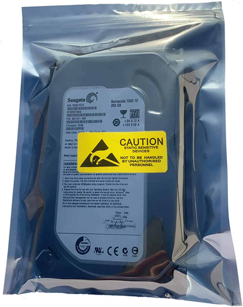 50Pcs anti Static Bags,5.9X7.87In/15X20Cm Resealable ESD Bags for SSD HDD 