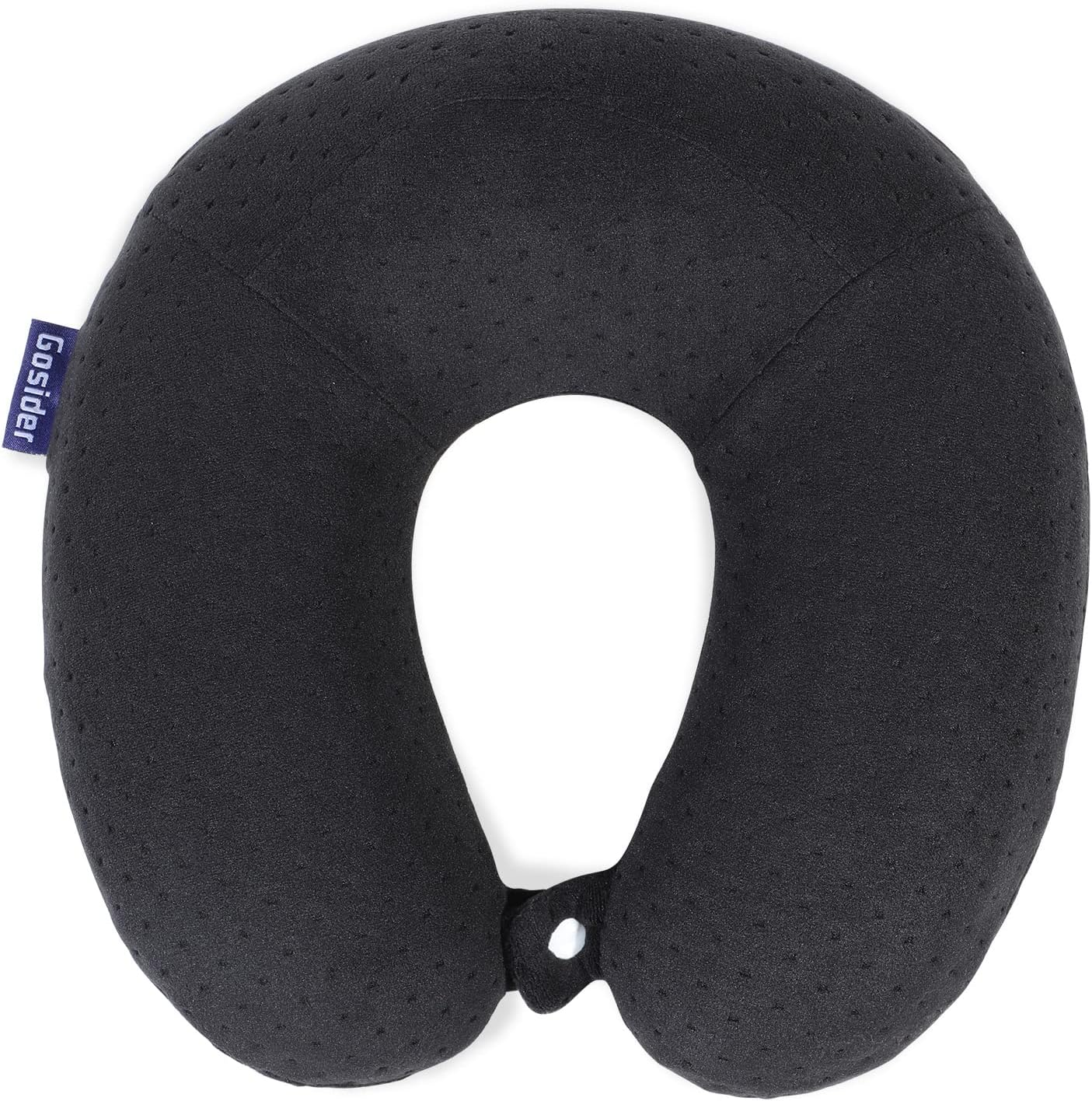 Breathable Neck Pillow Memory Foam Comfortable Travel Neck Pillow Black Travel Pillows for Sleeping Airplane U Shape for Head and Neck Support, Portable Travel Pillow Machine Washable
